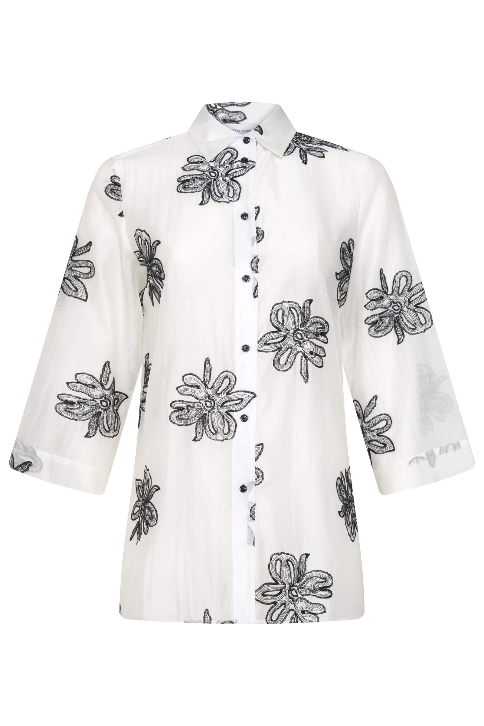 Рубашка с цветочной вышивкой Бренд Diana Gallesi