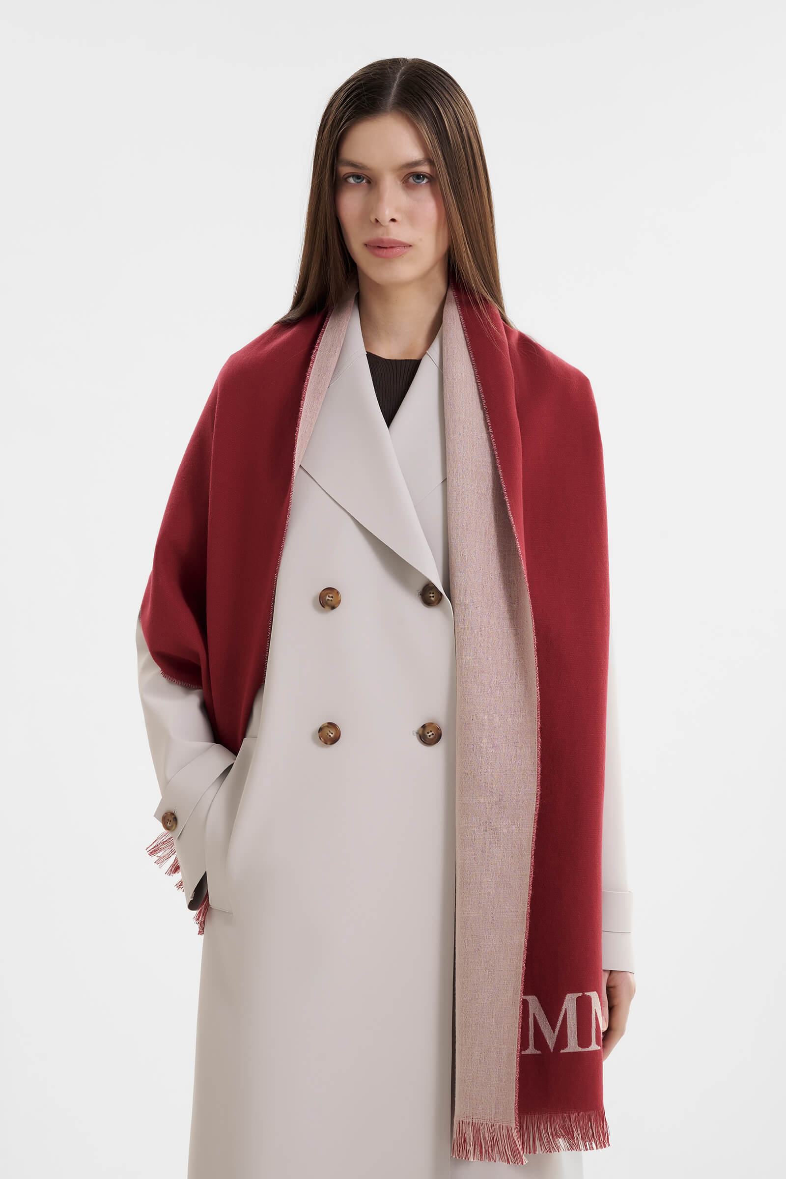 Палантин из хлопка и шерсти Бренд MM