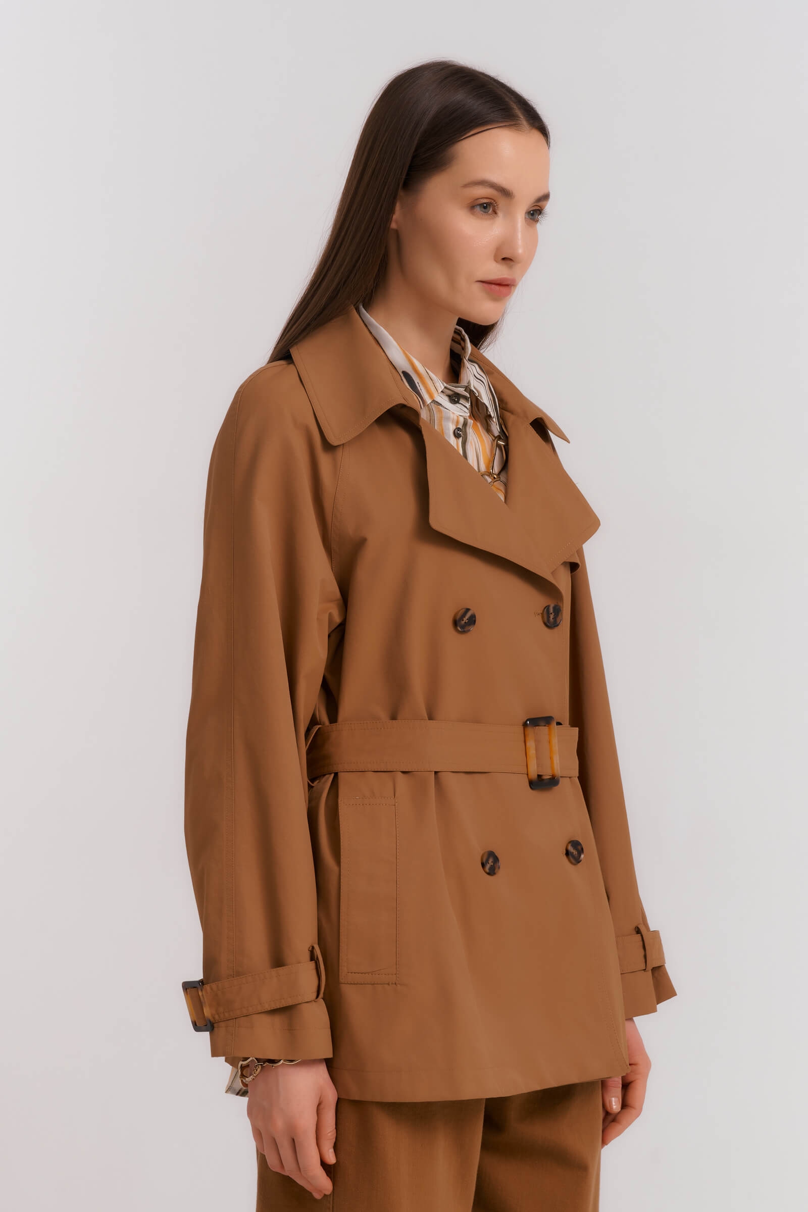 Двубортный плащ-тренч Бренд Diana Gallesi