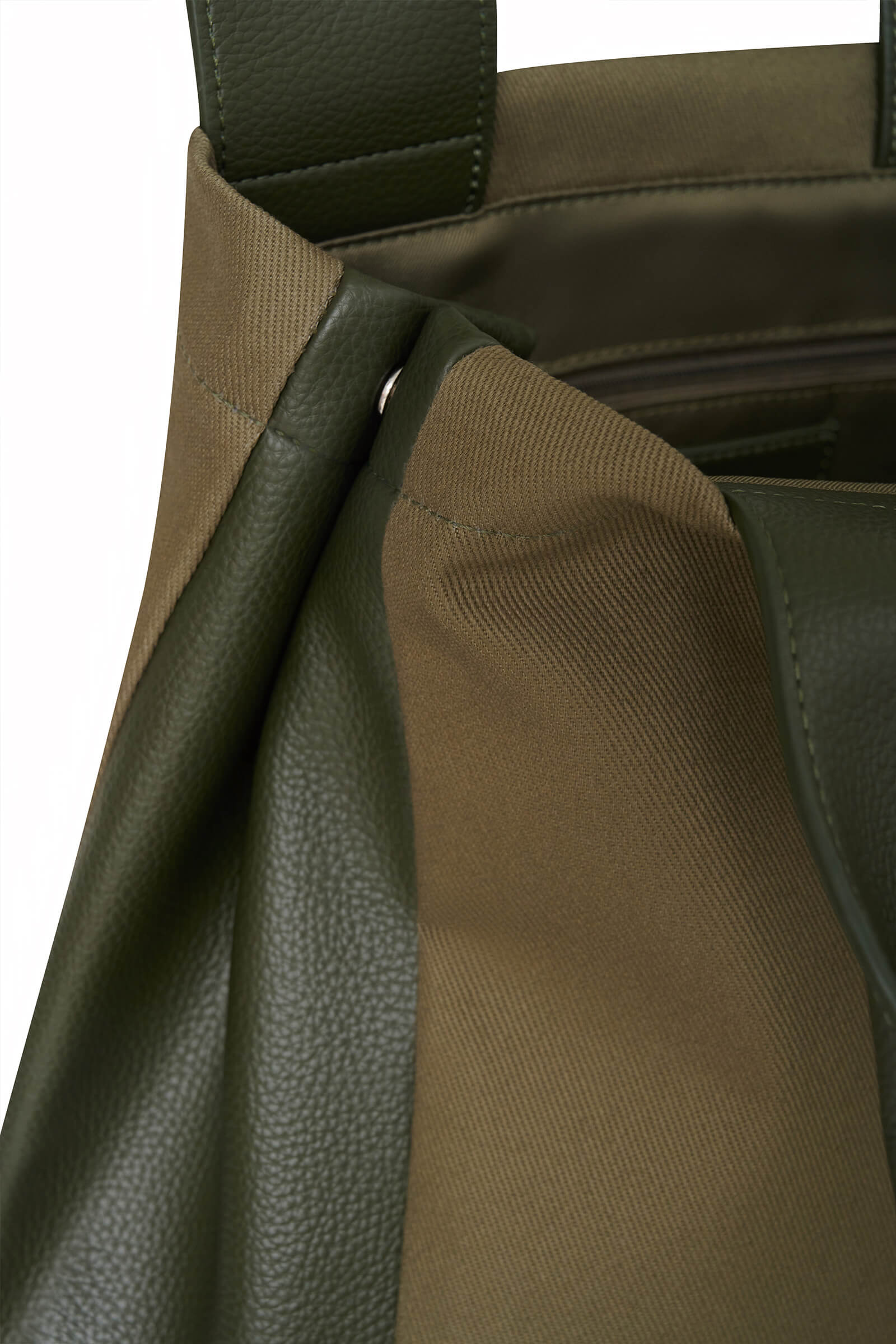 Сумка-шоппер из плотного хлопка с кожаными вставками Бренд MM