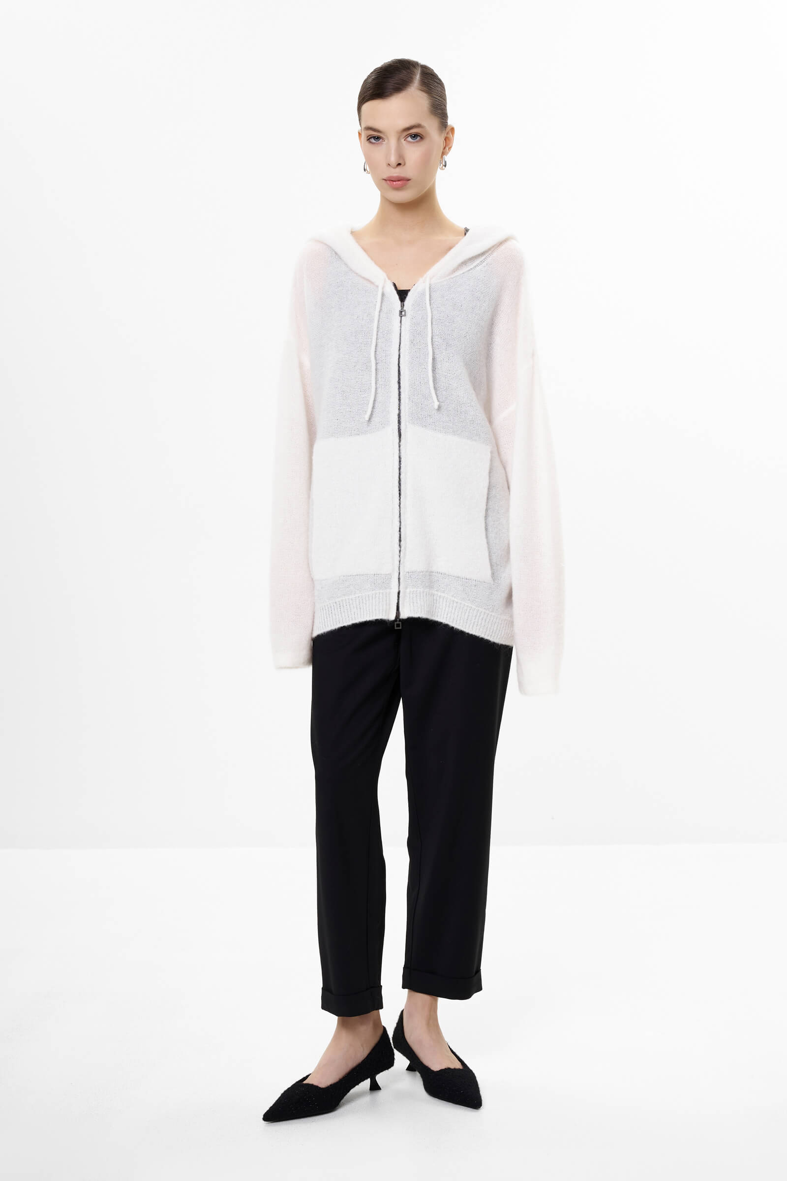 Кардиган на молнии из шерсти и мохера Бренд Sarah Pacini