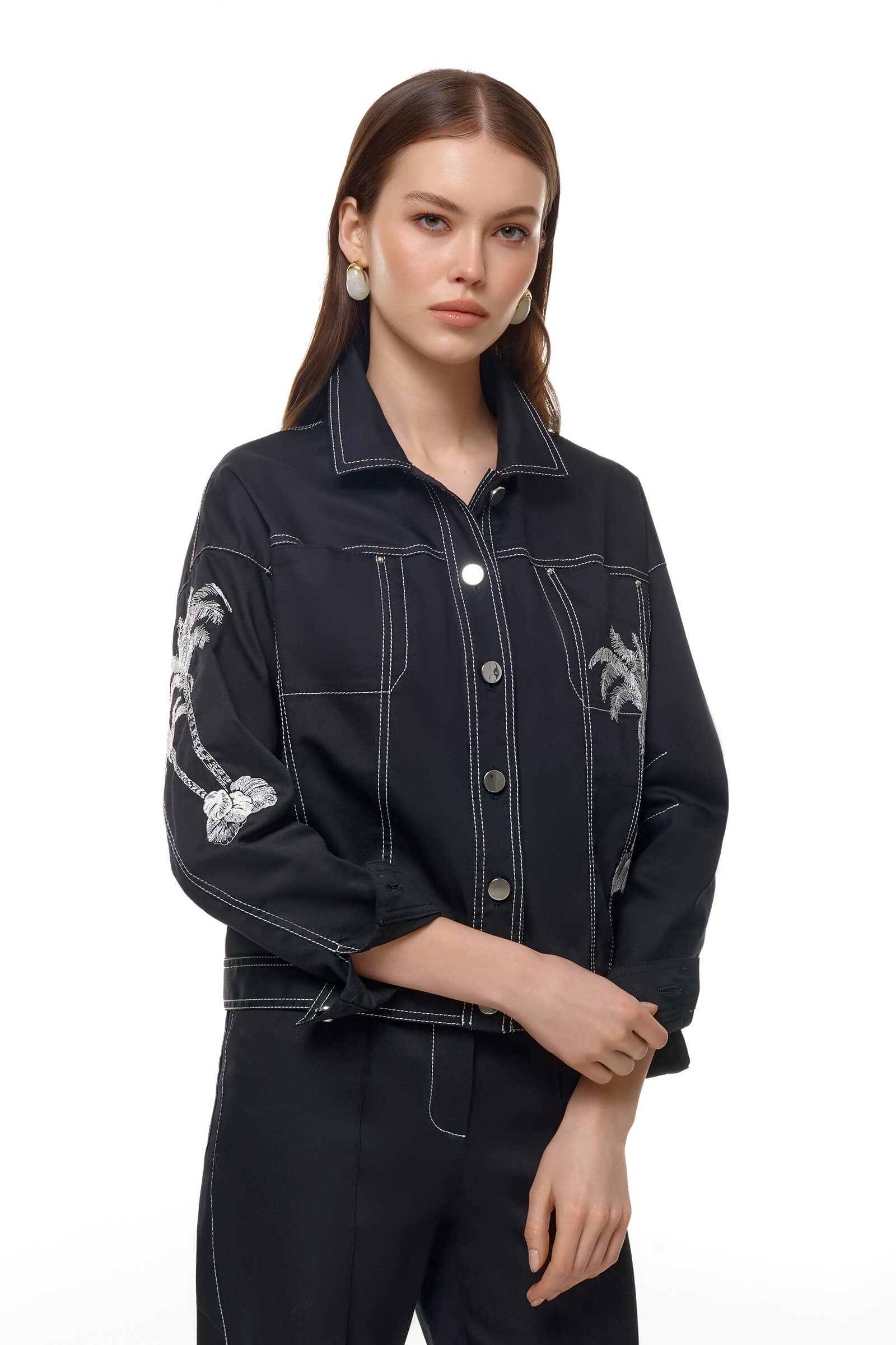 Куртка из денима с контрастной строчкой Бренд Caterina Leman