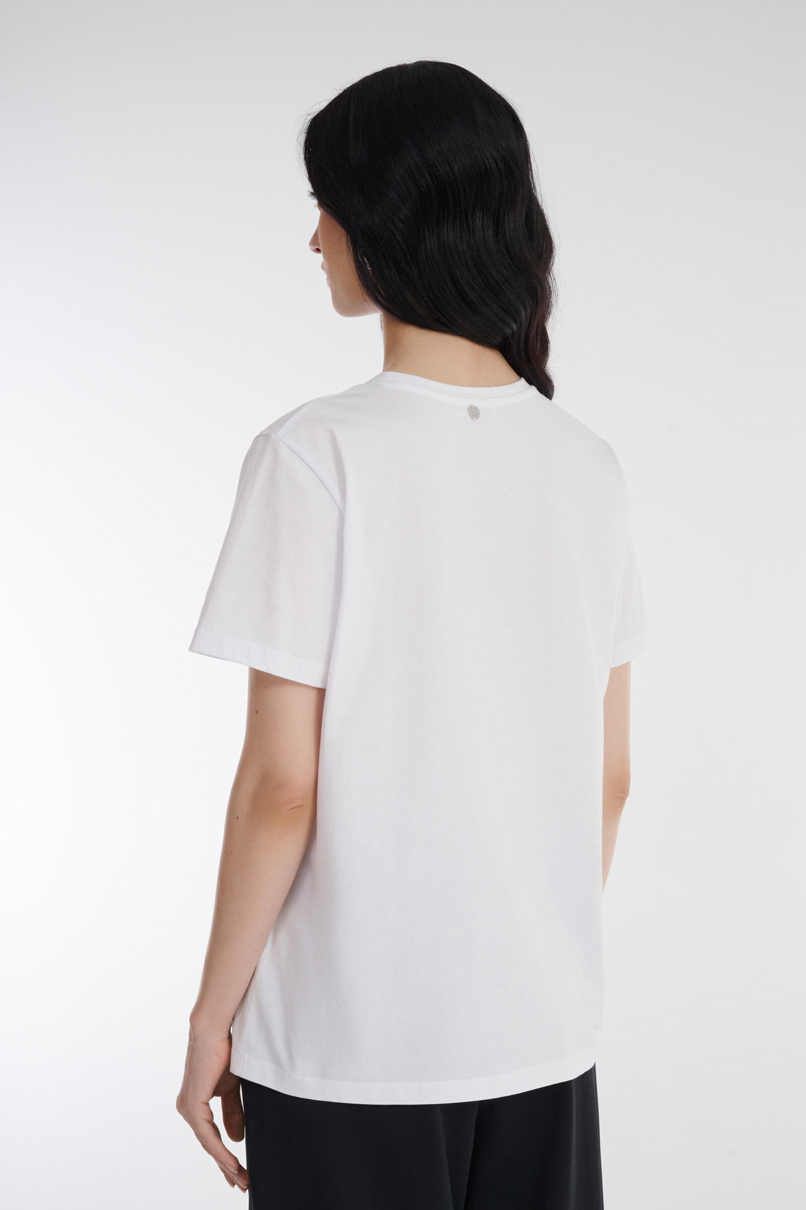 Хлопковая футболка с узором и стразами Бренд Diana Gallesi