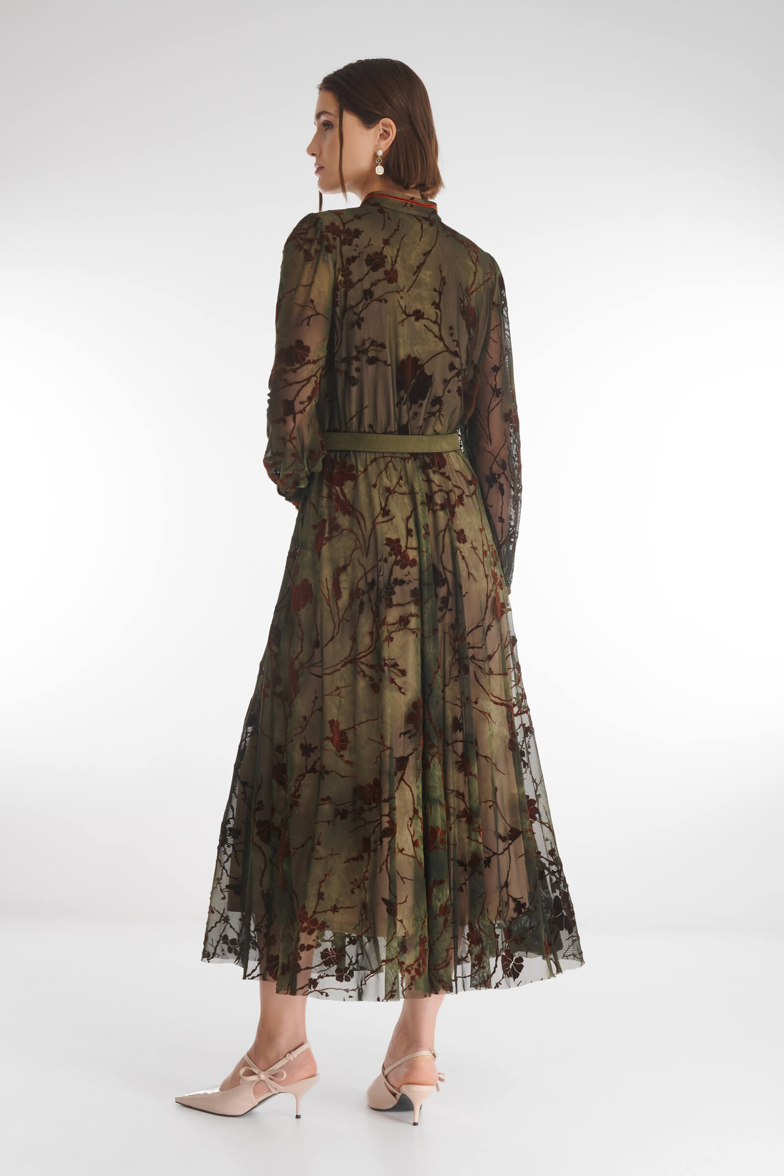 Платье-рубашка с бархатным цветочным узором Бренд Caterina Leman