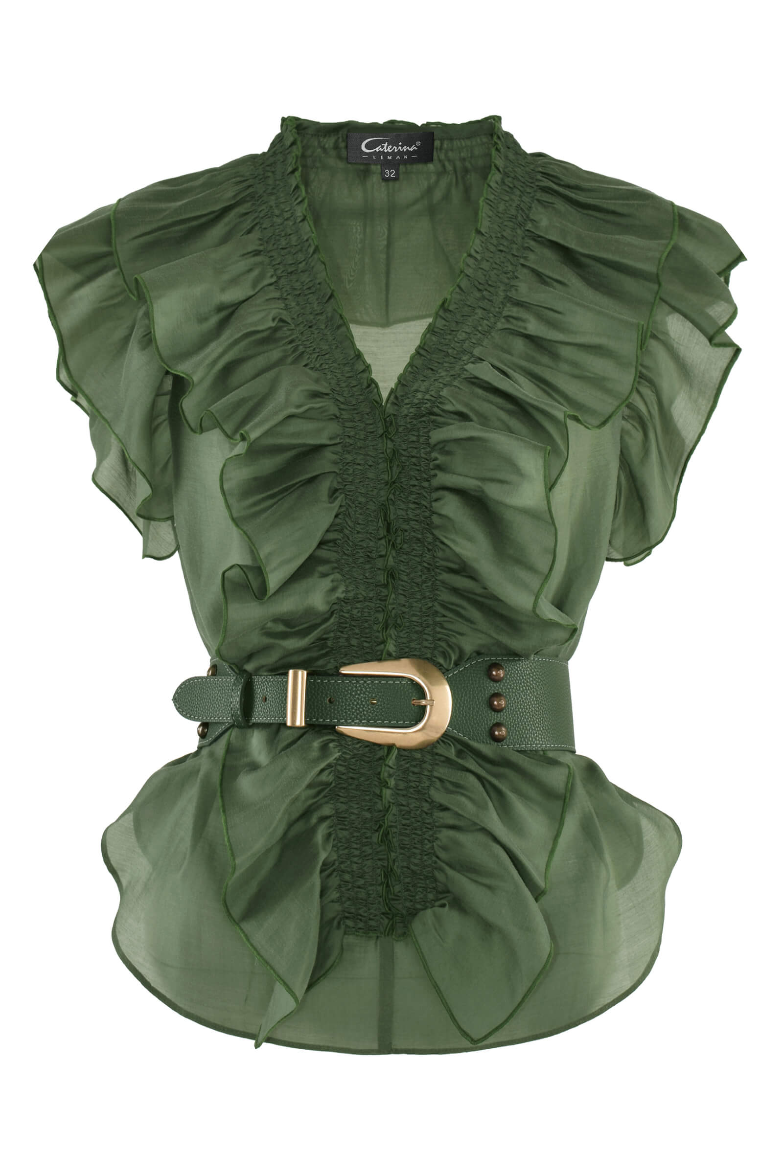 Топ с воланами и ремнем Бренд Caterina Leman