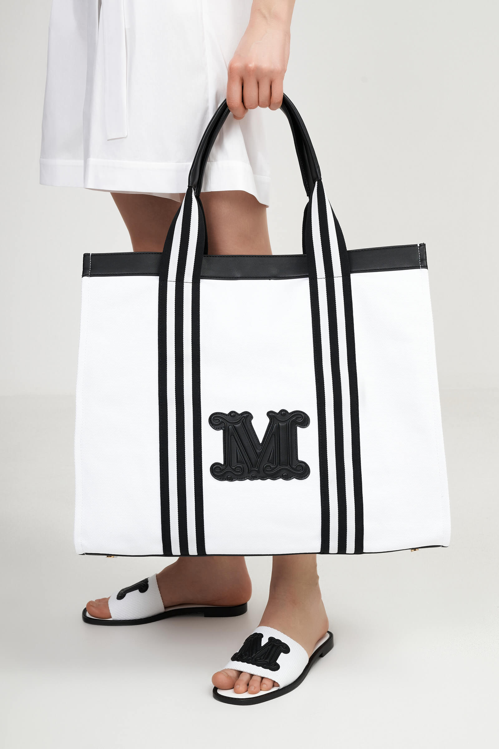 Пляжная сумка из плотного хлопка Бренд Max Mara