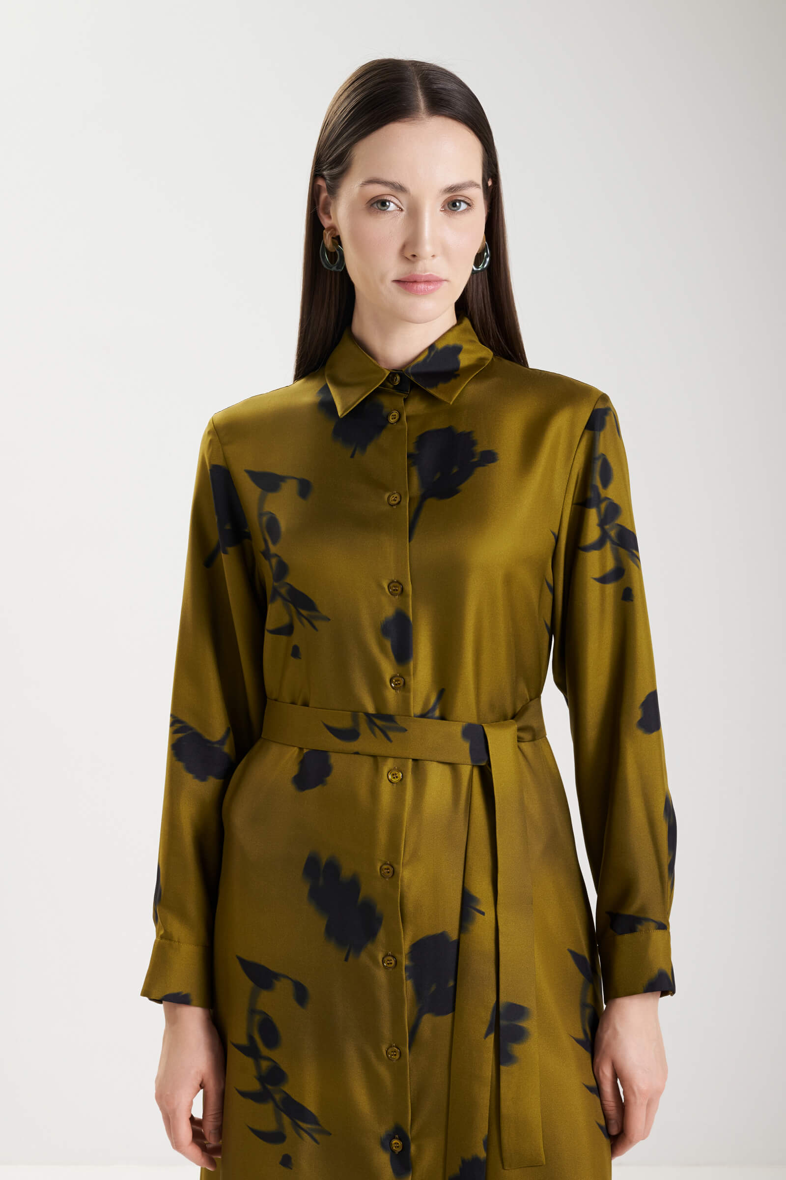 Платье-рубашка из 100% шелка Бренд MM