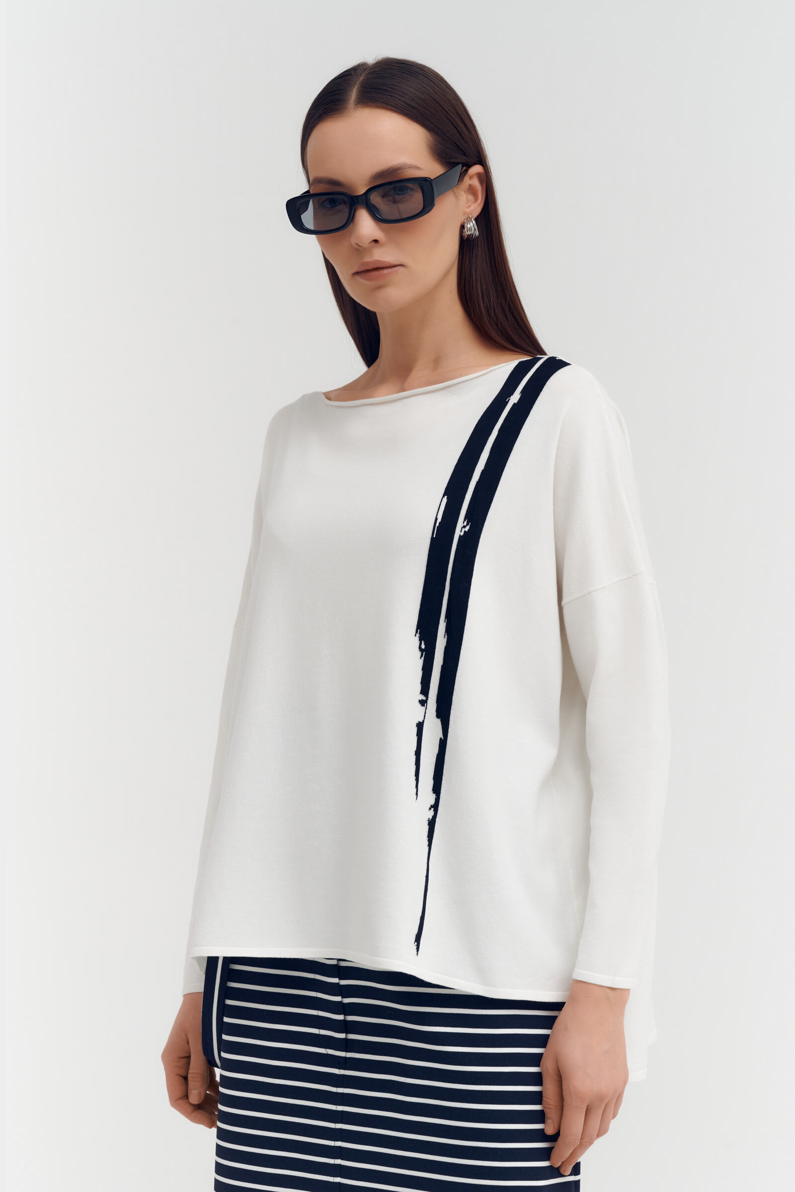 Джемпер с абстрактным узором Бренд Sarah Pacini