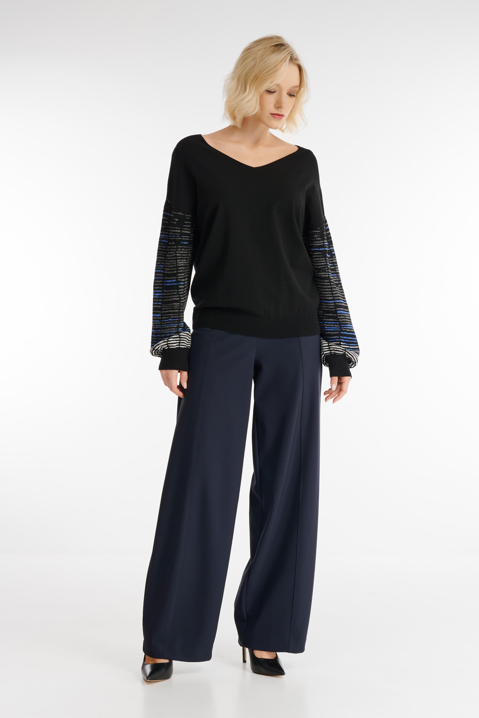 Пуловер с рукавами-фонариками Бренд Sarah Pacini