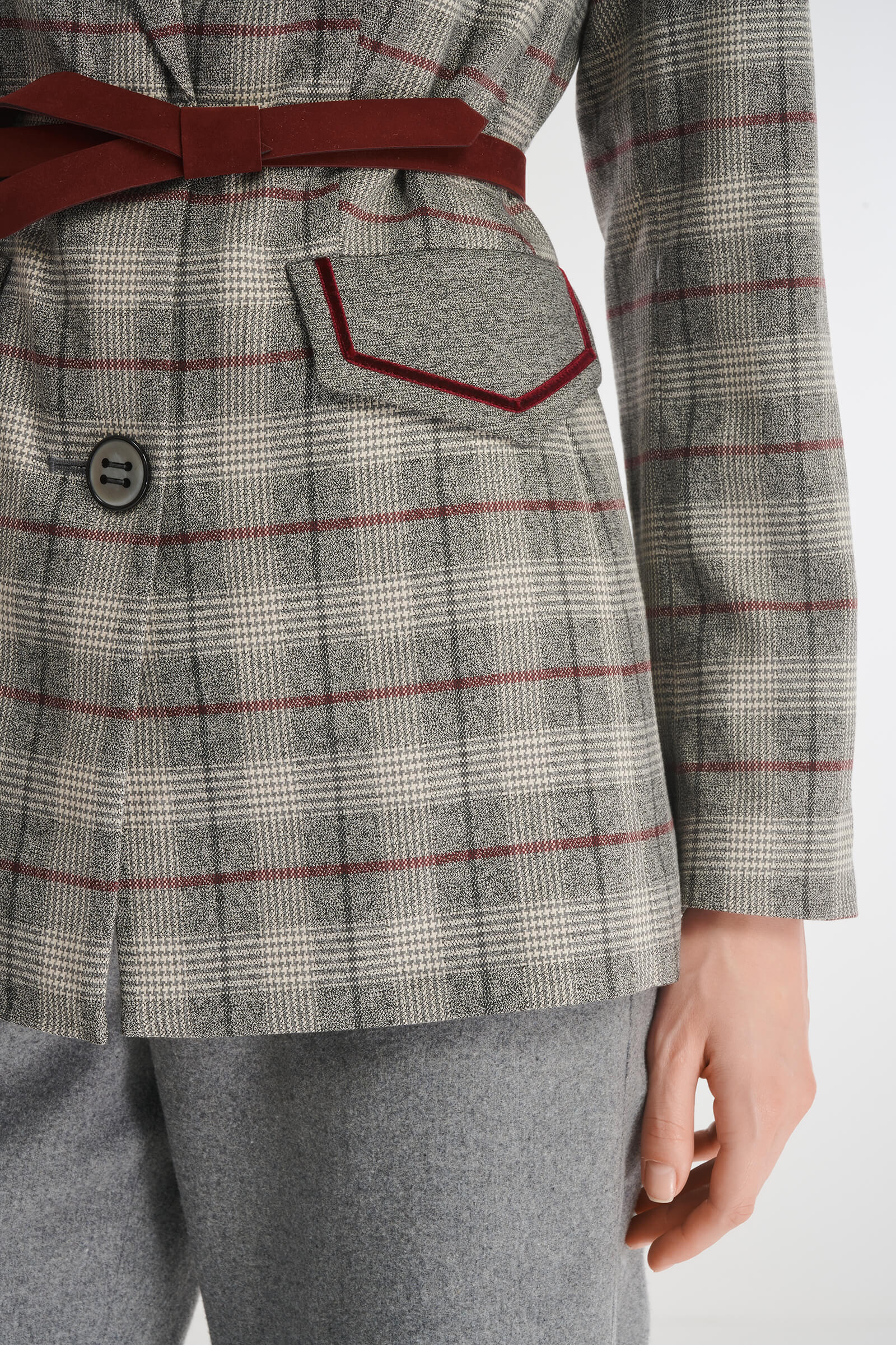 Однобортный пиджак в клетку Бренд Caterina Leman