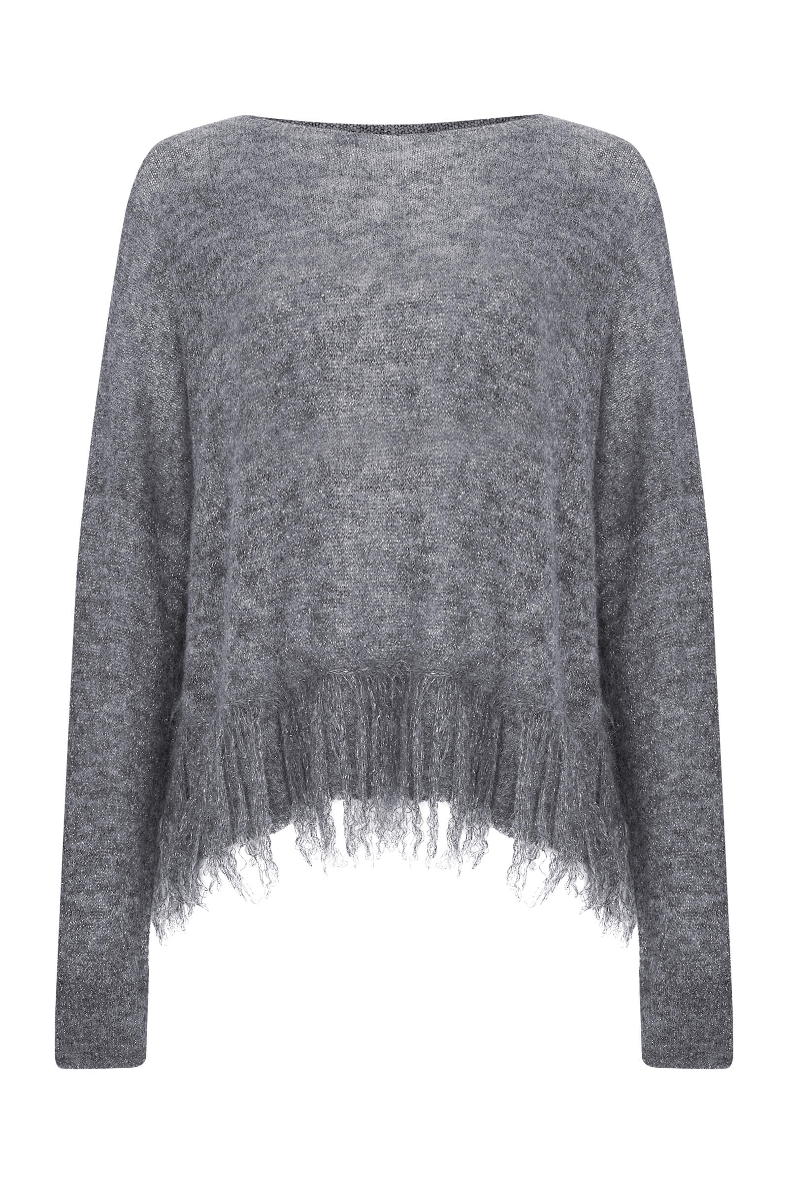Асимметричный джемпер с бахромой Бренд Sarah Pacini