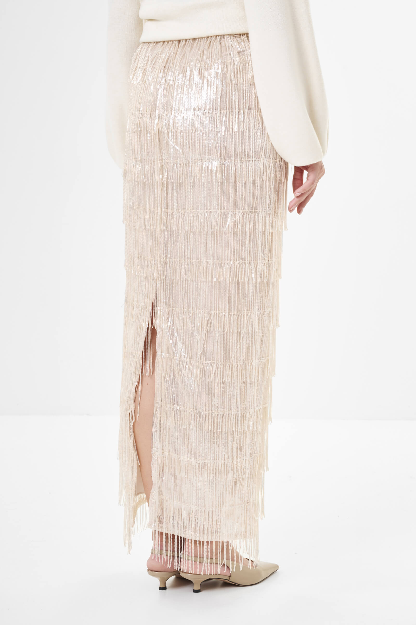 Юбка макси с бахромой из пайеток Бренд Milva Mi