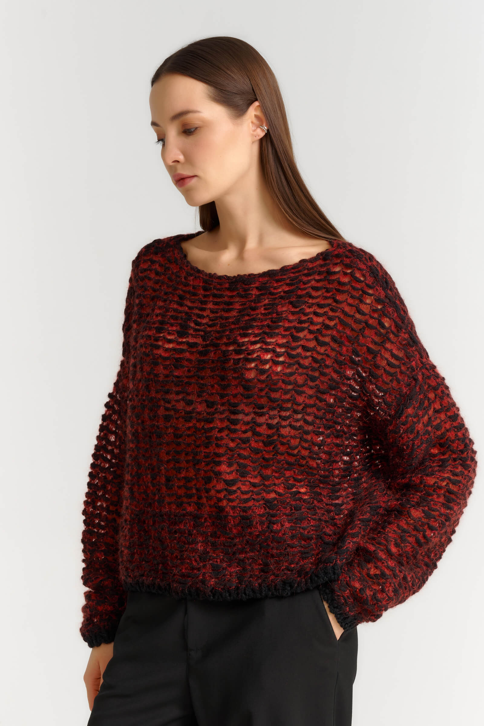 Фактурный джемпер из шерсти и мохера Бренд Sarah Pacini