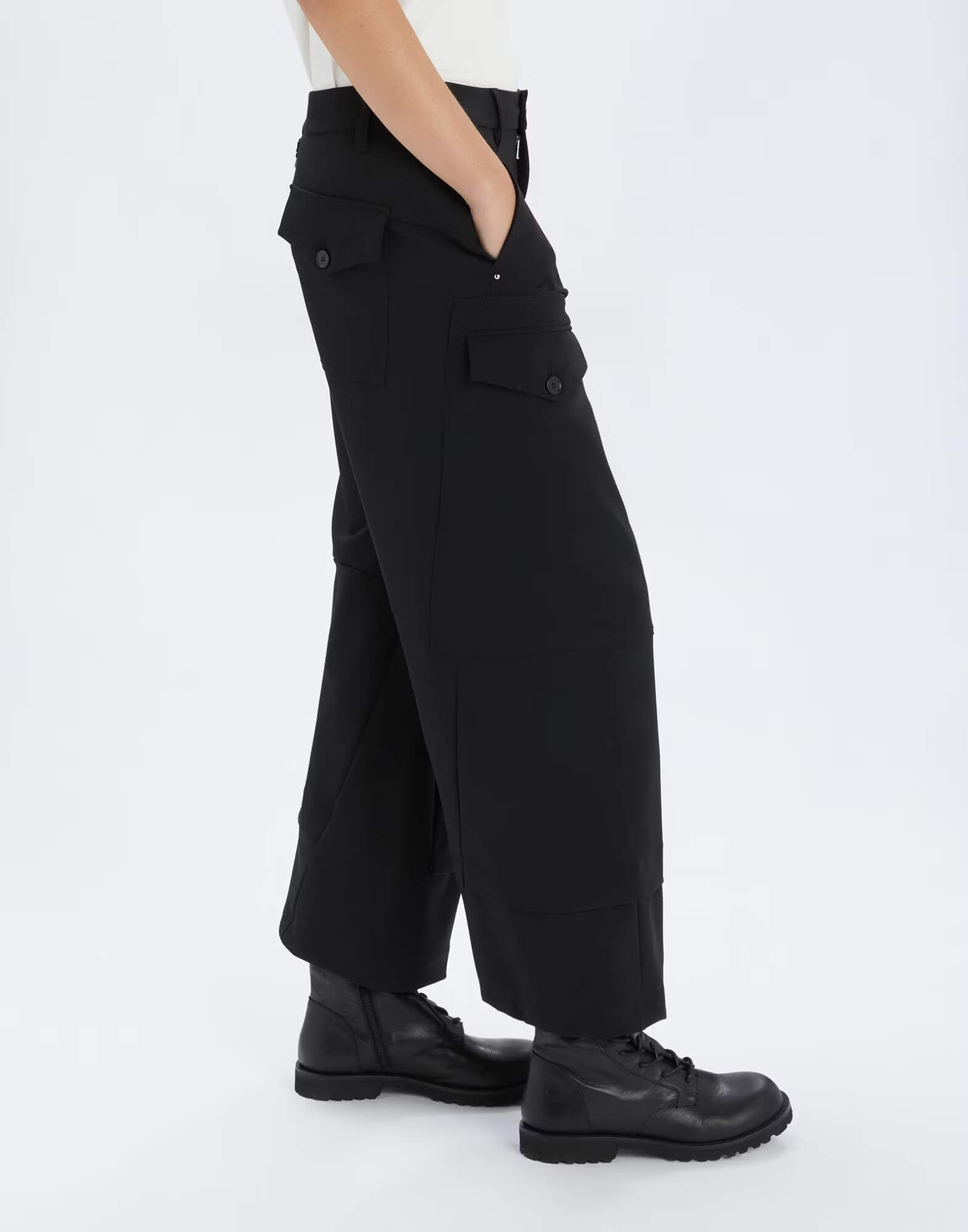 Широкие брюки-кюлоты с карманами Бренд High