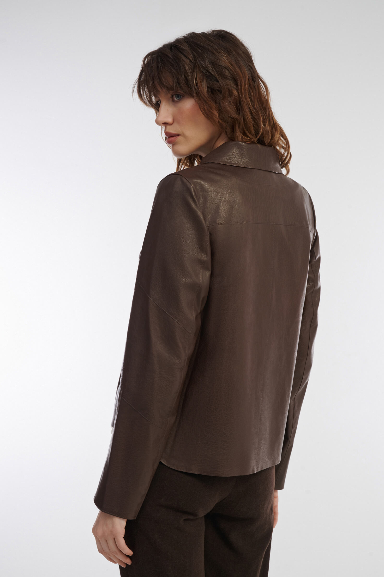 Укороченная куртка из натуральной кожи Бренд Caterina Leman