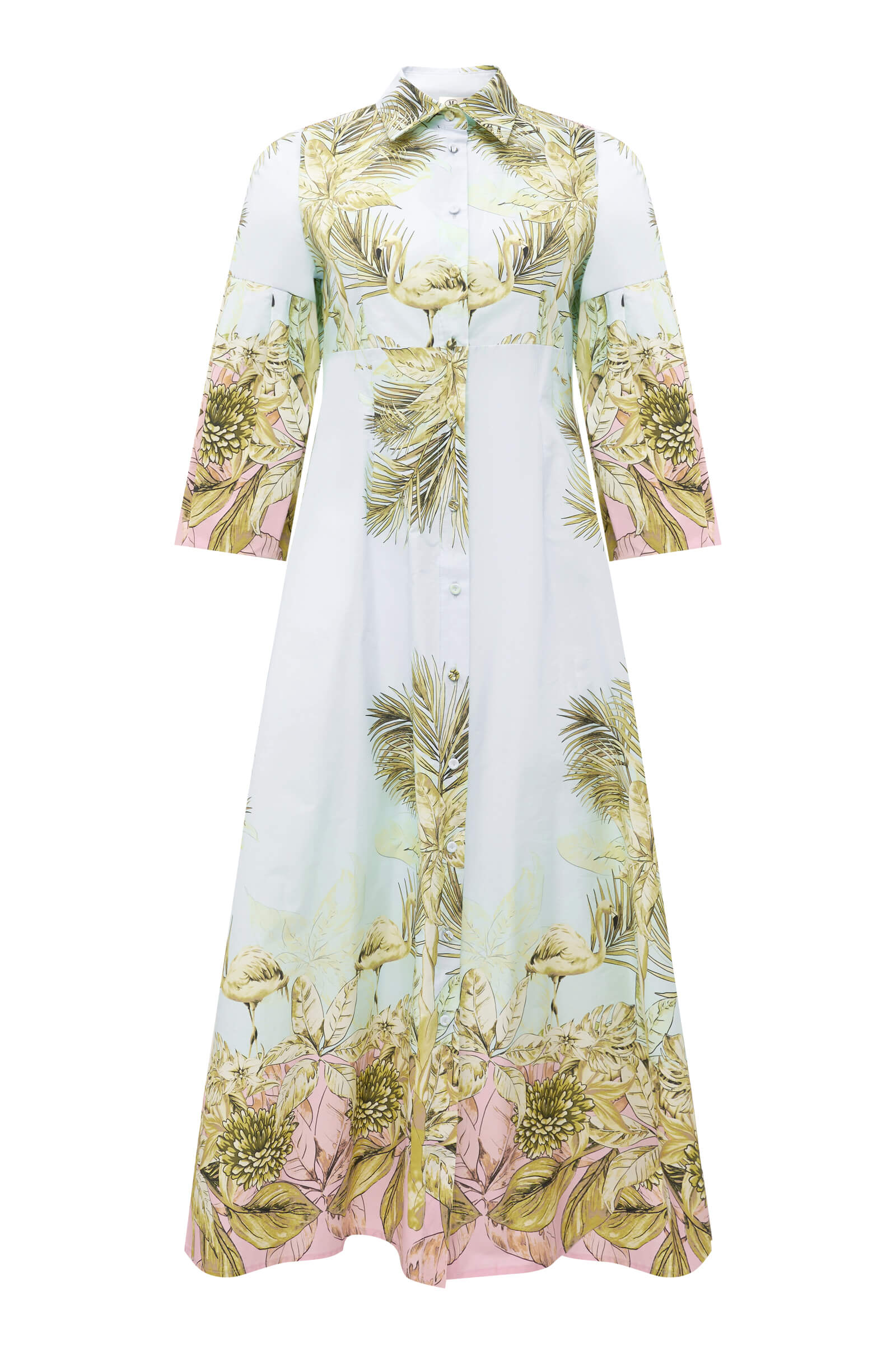 Хлопковое платье-рубашка с завышенной талией Бренд Milva Mi