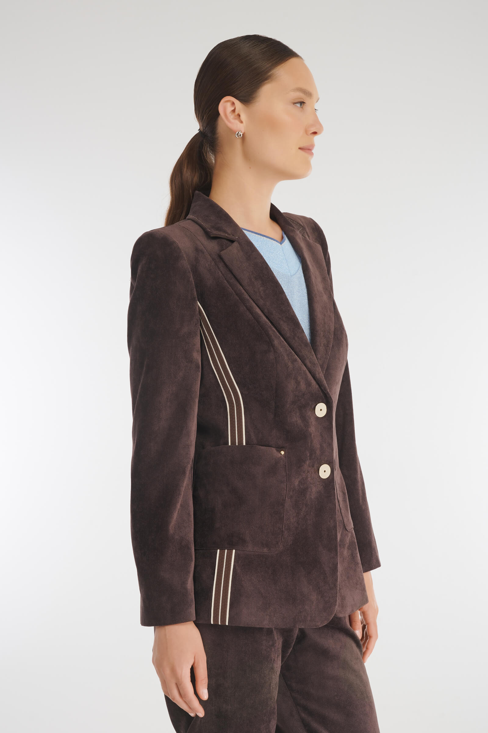 Однобортный пиджак из вельвета Бренд Caterina Leman