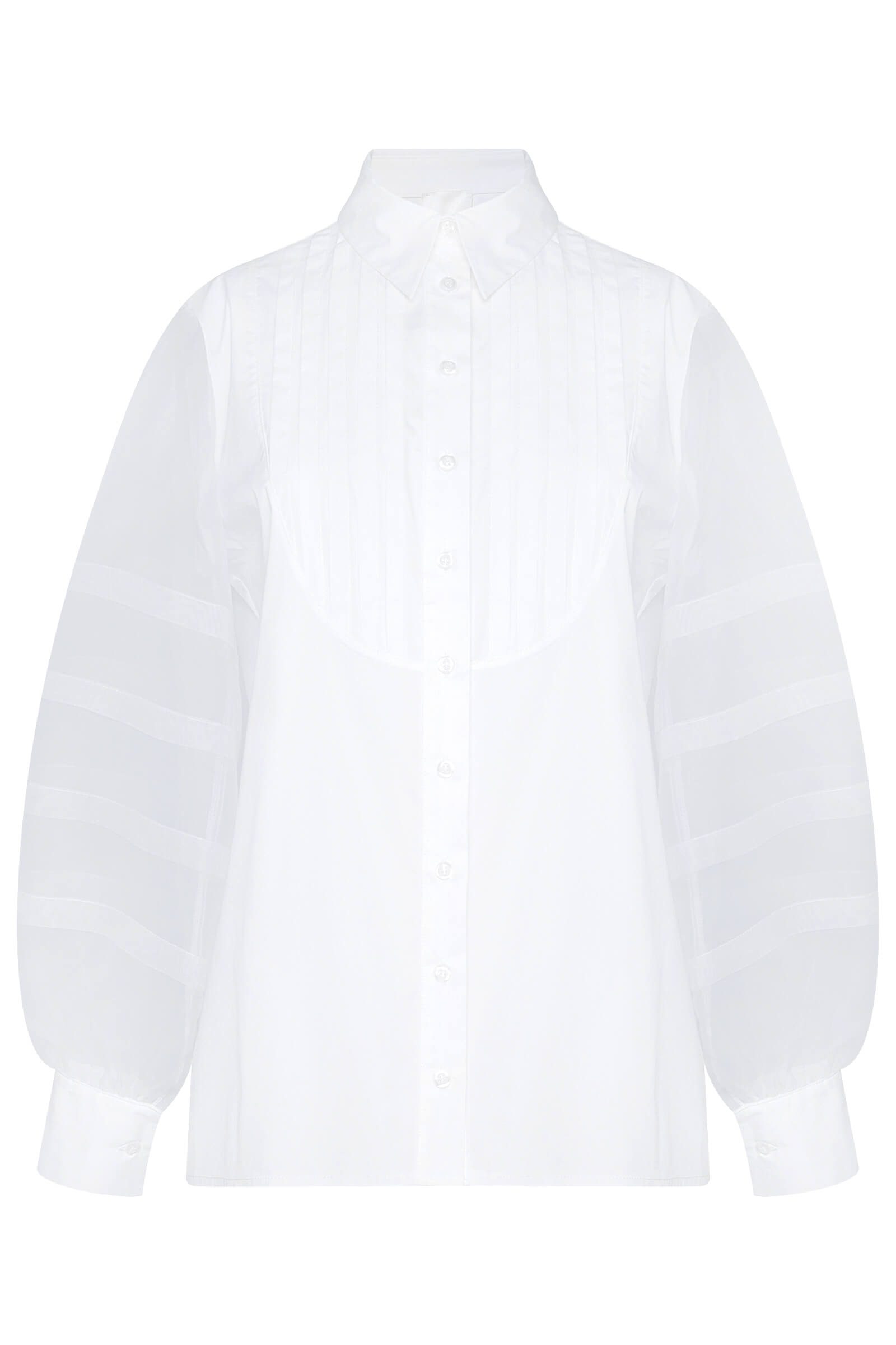 Хлопковая рубашка с прозрачными рукавами Бренд Milva Mi