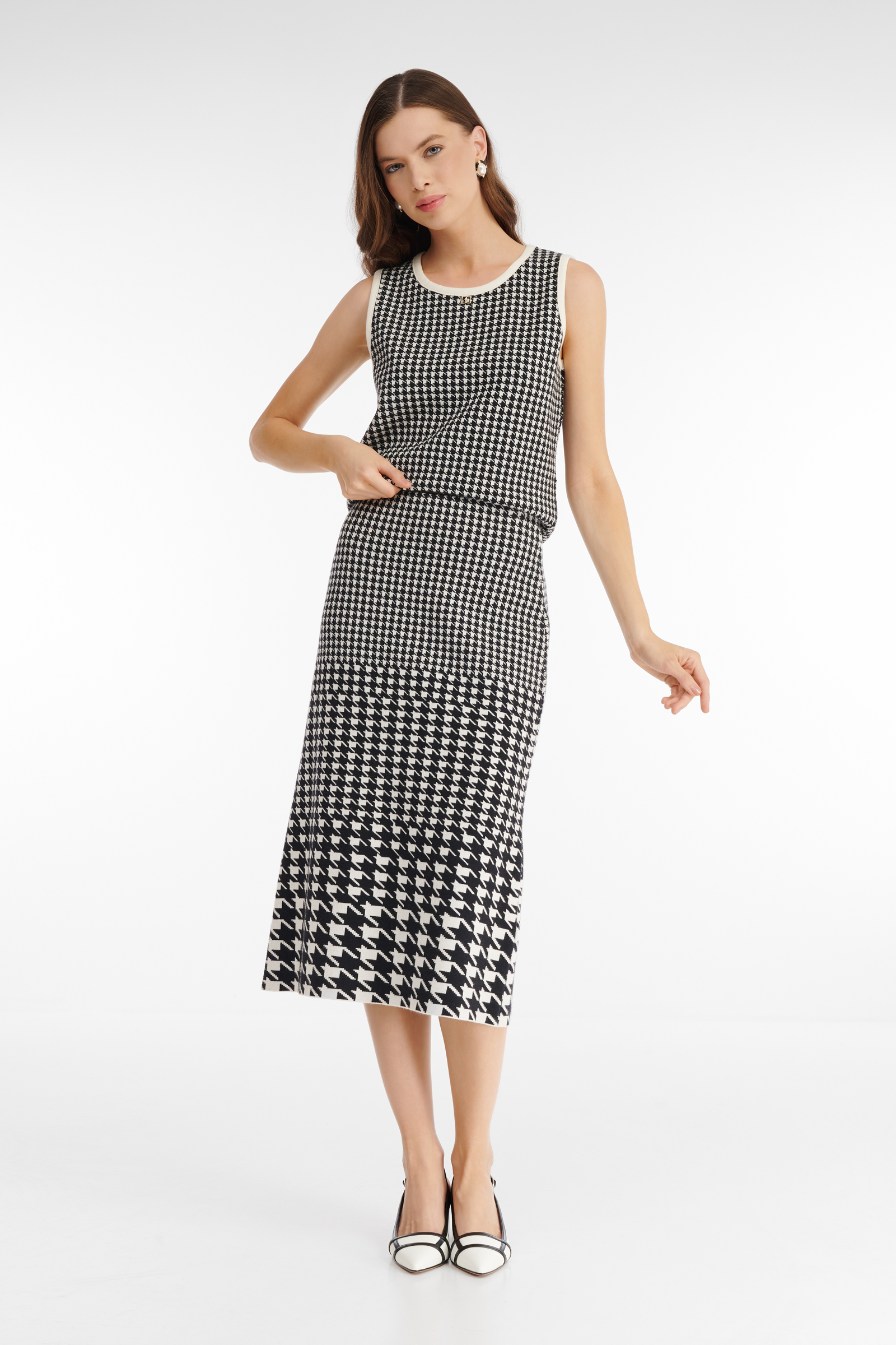 Трикотажная юбка-карандаш с принтом Бренд Daniela Drei