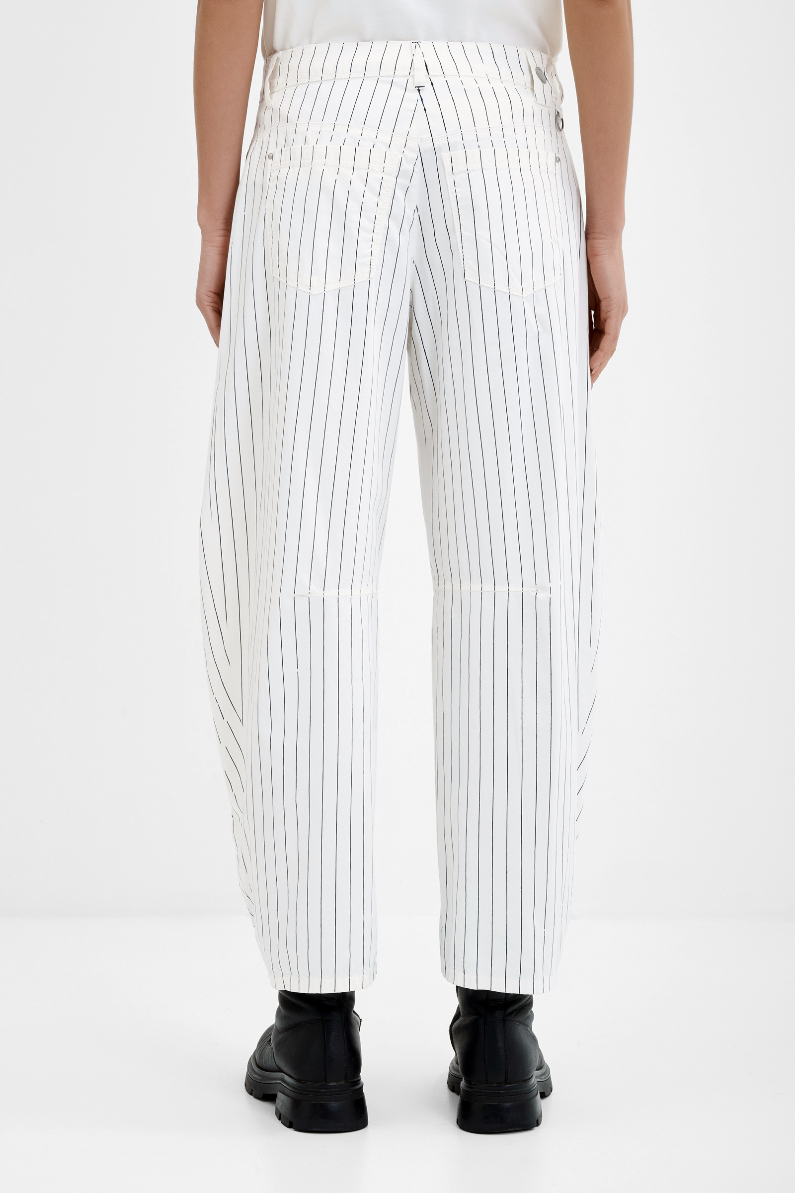 Джинсы багги в полоску Бренд High