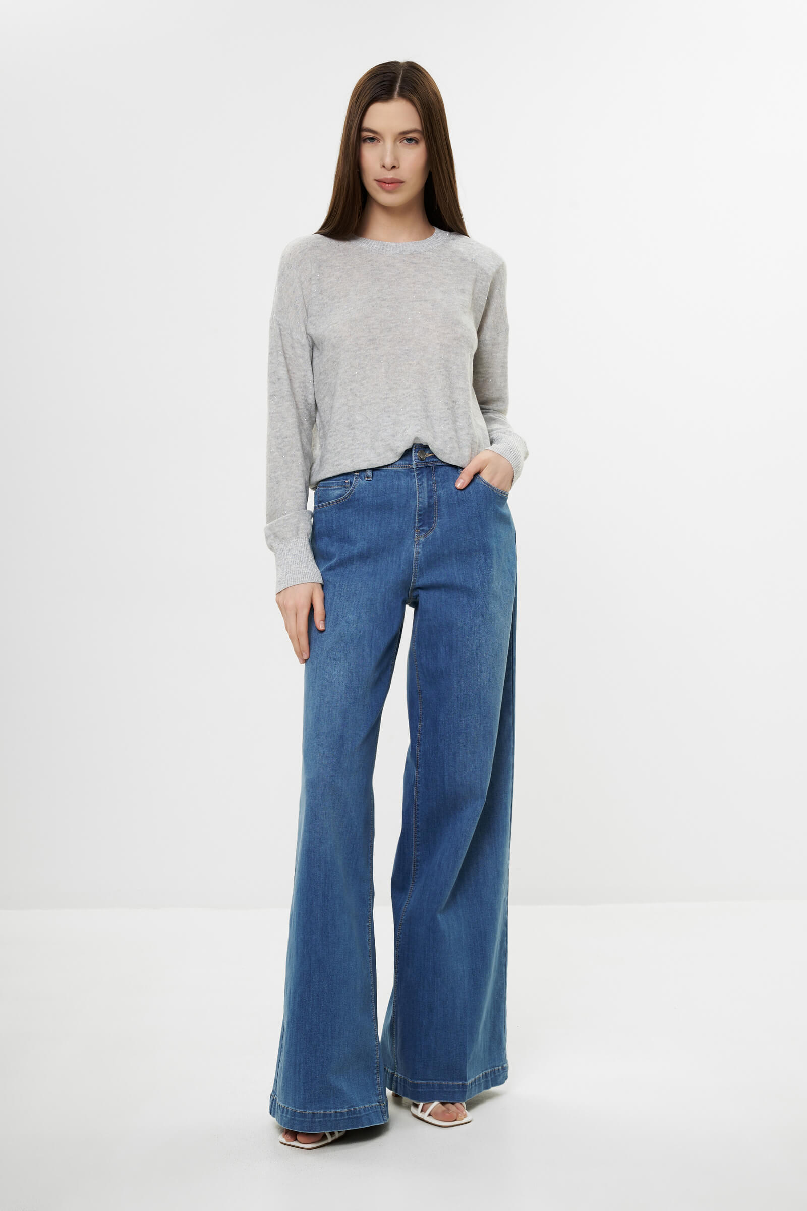 Расклешенные джинсы с высокой посадкой Бренд Diana Gallesi