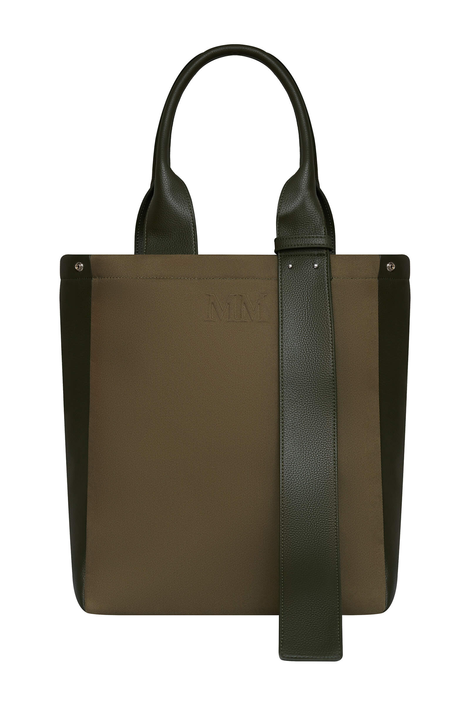 Сумка-шоппер из плотного хлопка с кожаными вставками Бренд MM