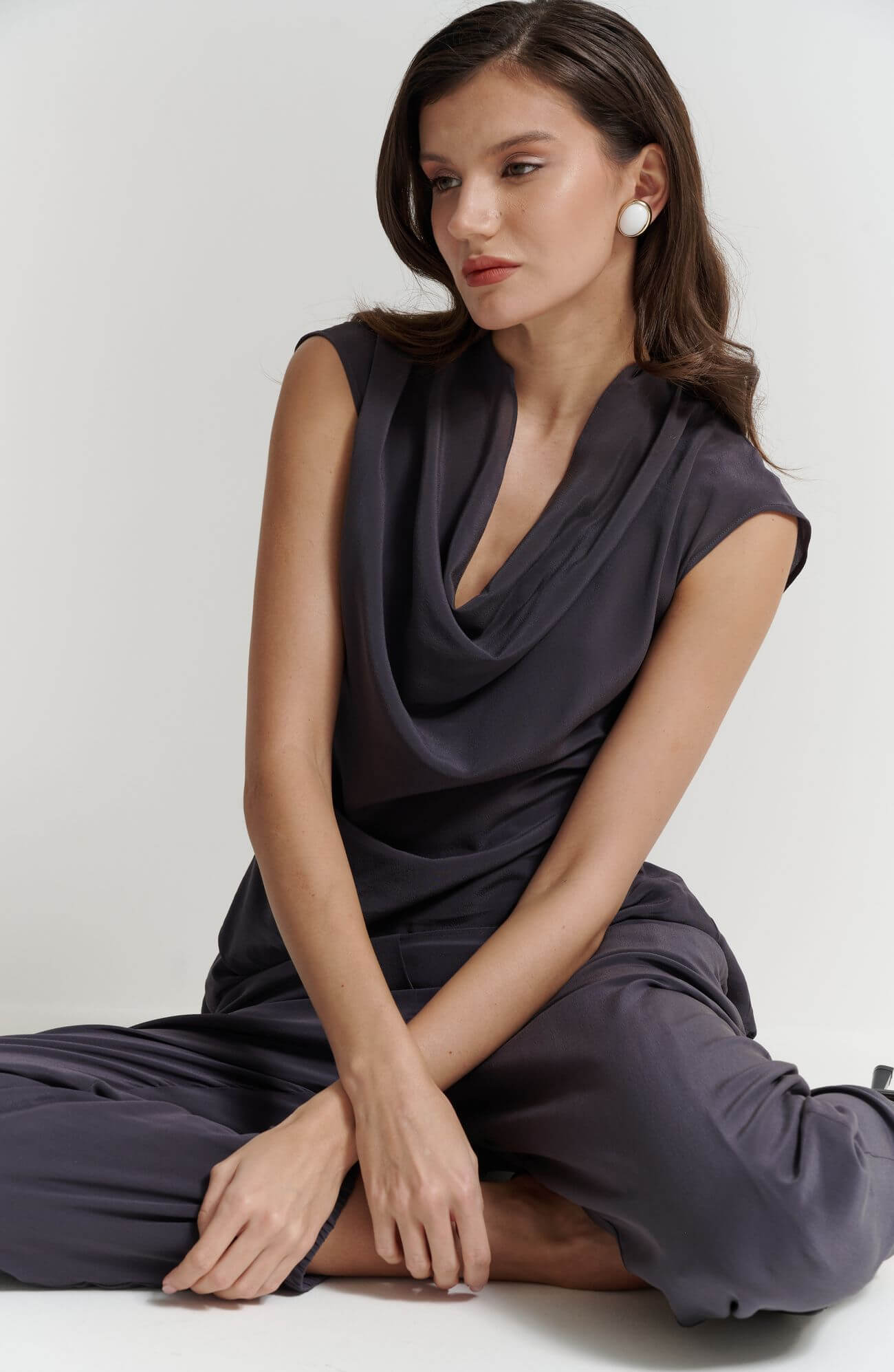 Асимметричный шелковый топ Бренд GentryPortofino