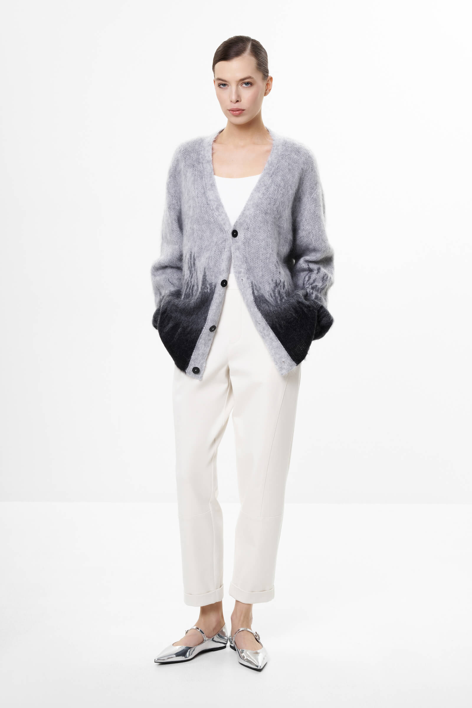 Брюки из вискозы с поясом на резинке Бренд Sarah Pacini