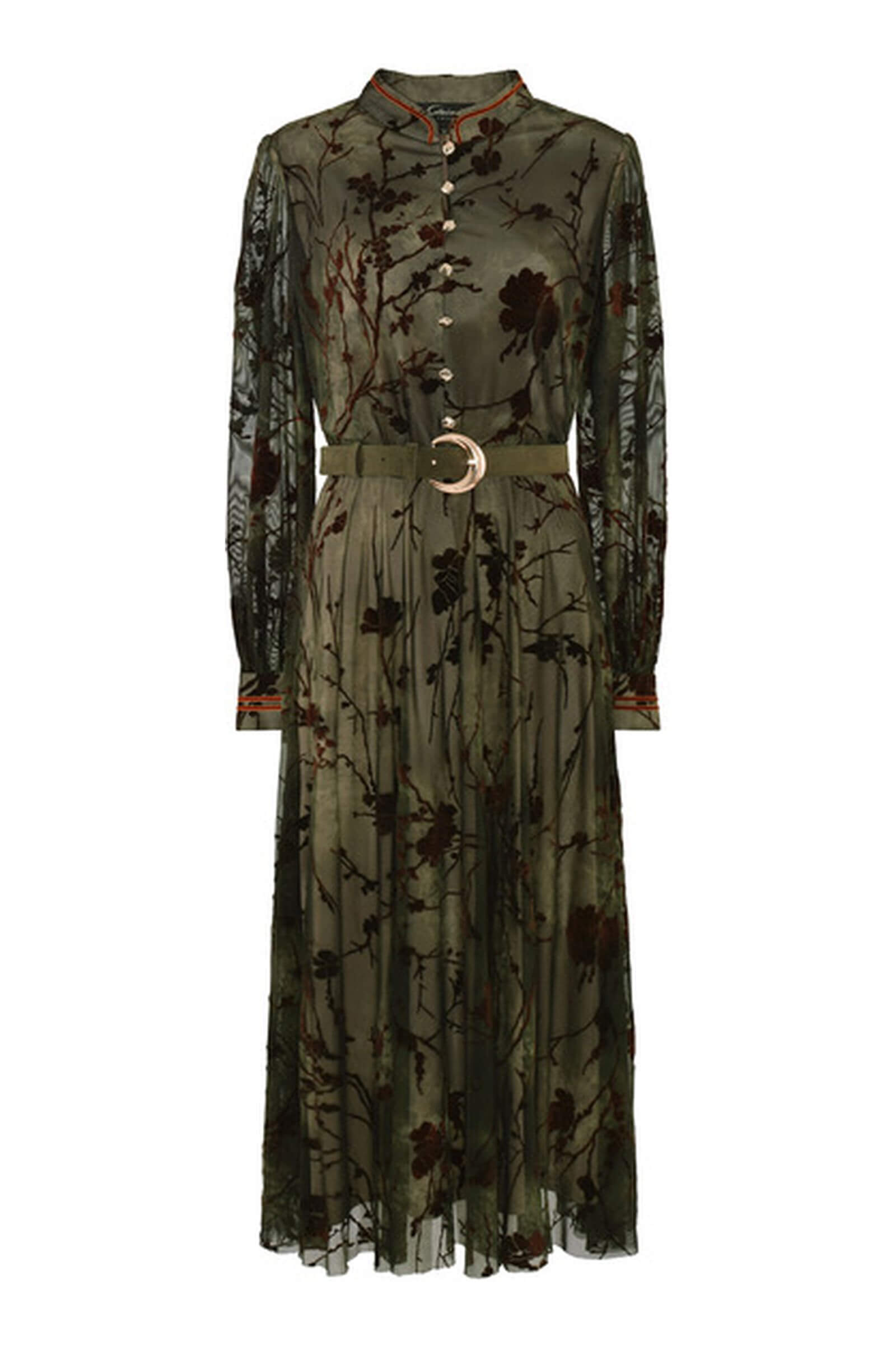 Платье-рубашка с бархатным цветочным узором Бренд Caterina Leman