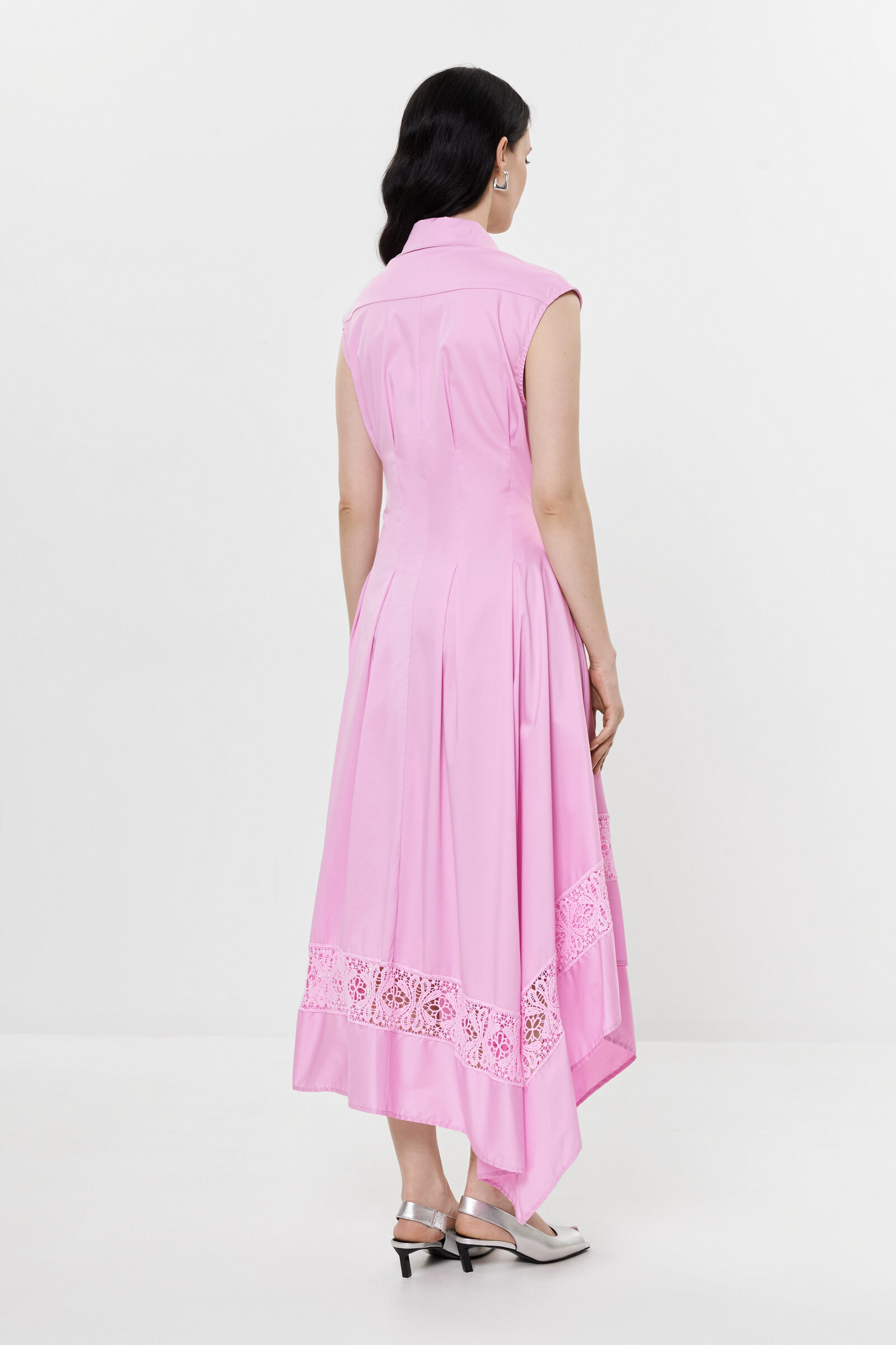 Хлопковое платье с асимметричным подолом Бренд Milva Mi