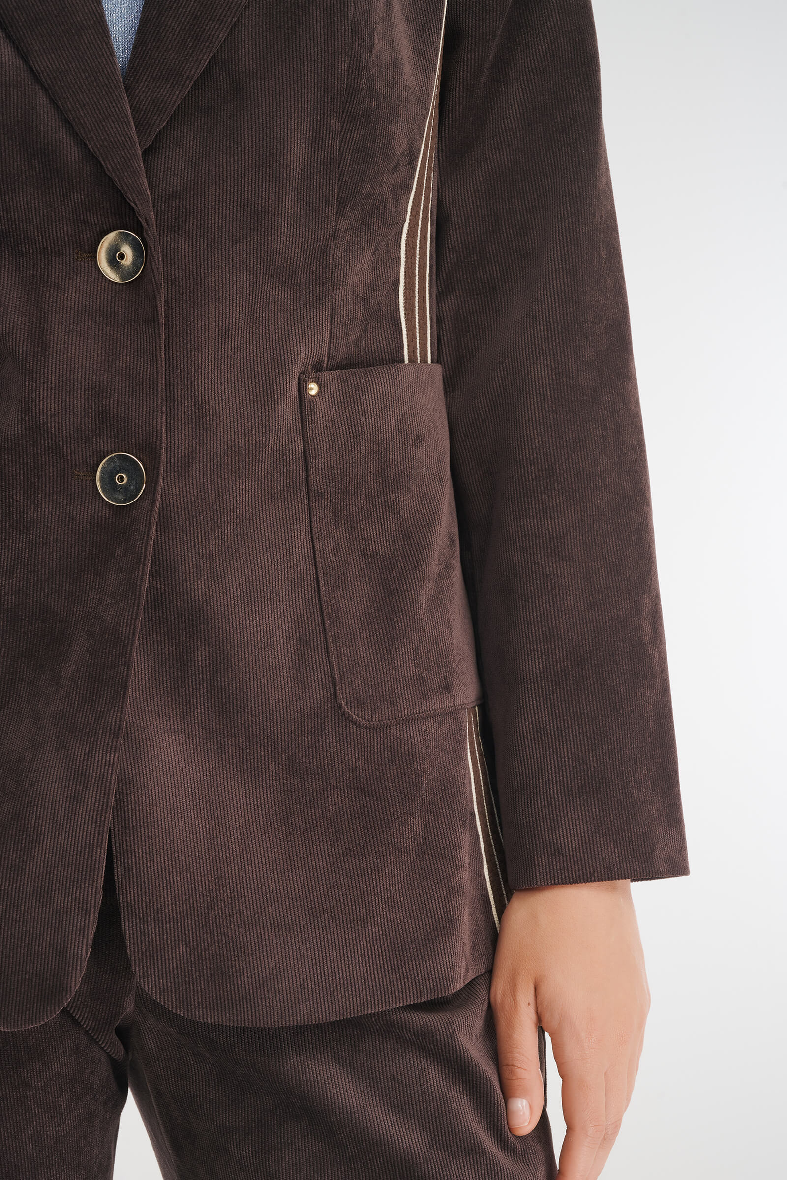 Однобортный пиджак из вельвета Бренд Caterina Leman