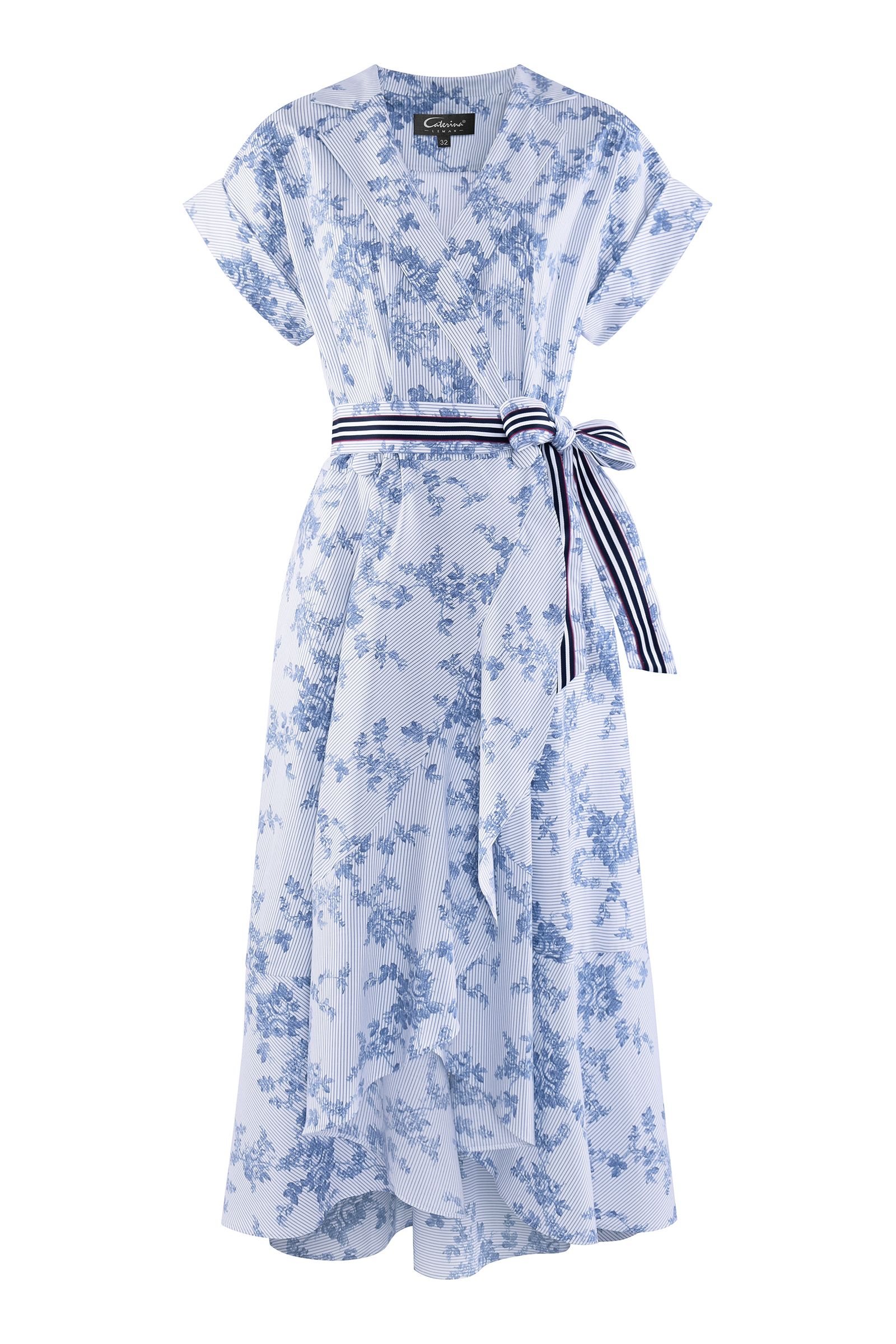 Платье на запах с комбинированным принтом Бренд Caterina Leman