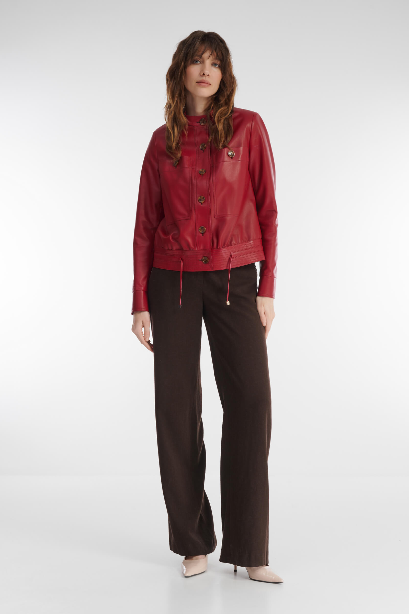 Укороченная куртка из натуральной кожи Бренд Caterina Leman