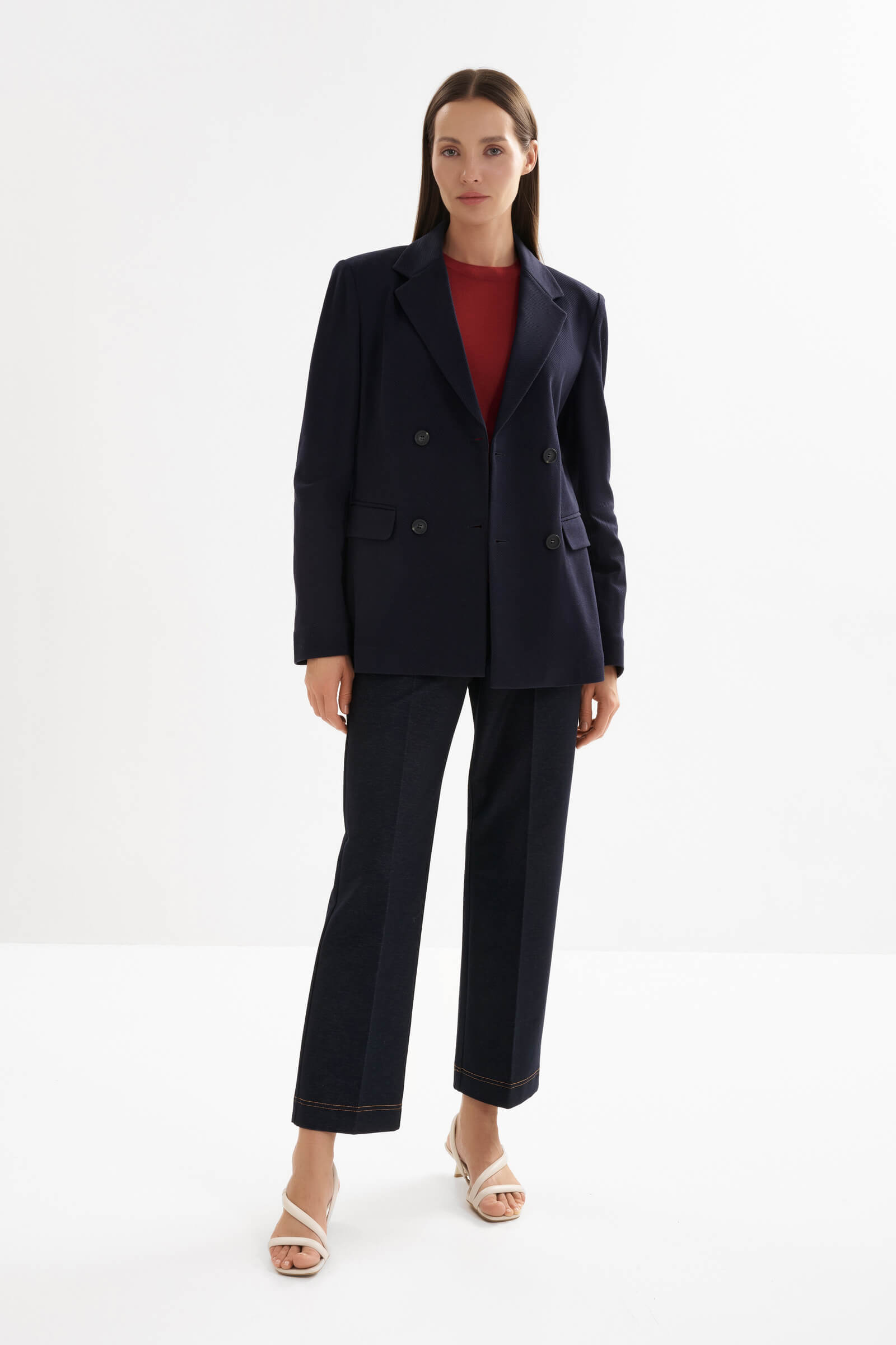 Двубортный пиджак из хлопка Бренд MM