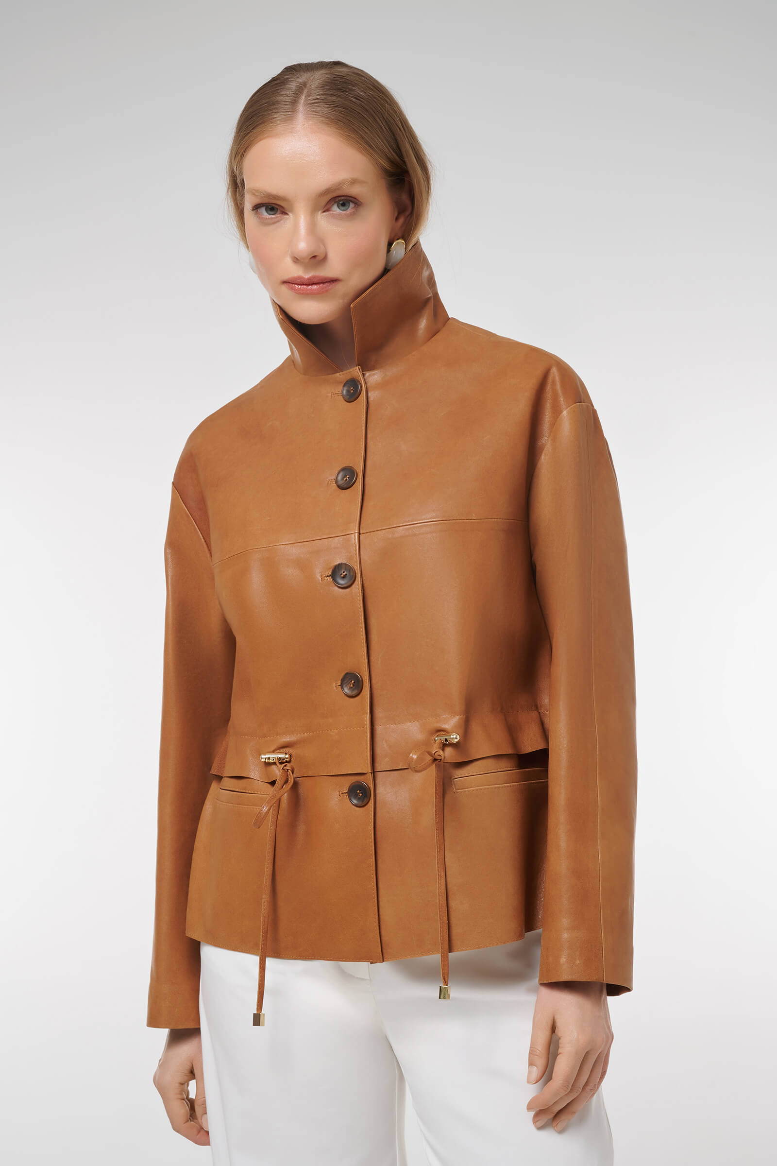 Удлиненная куртка из натуральной кожи Бренд Caterina Leman