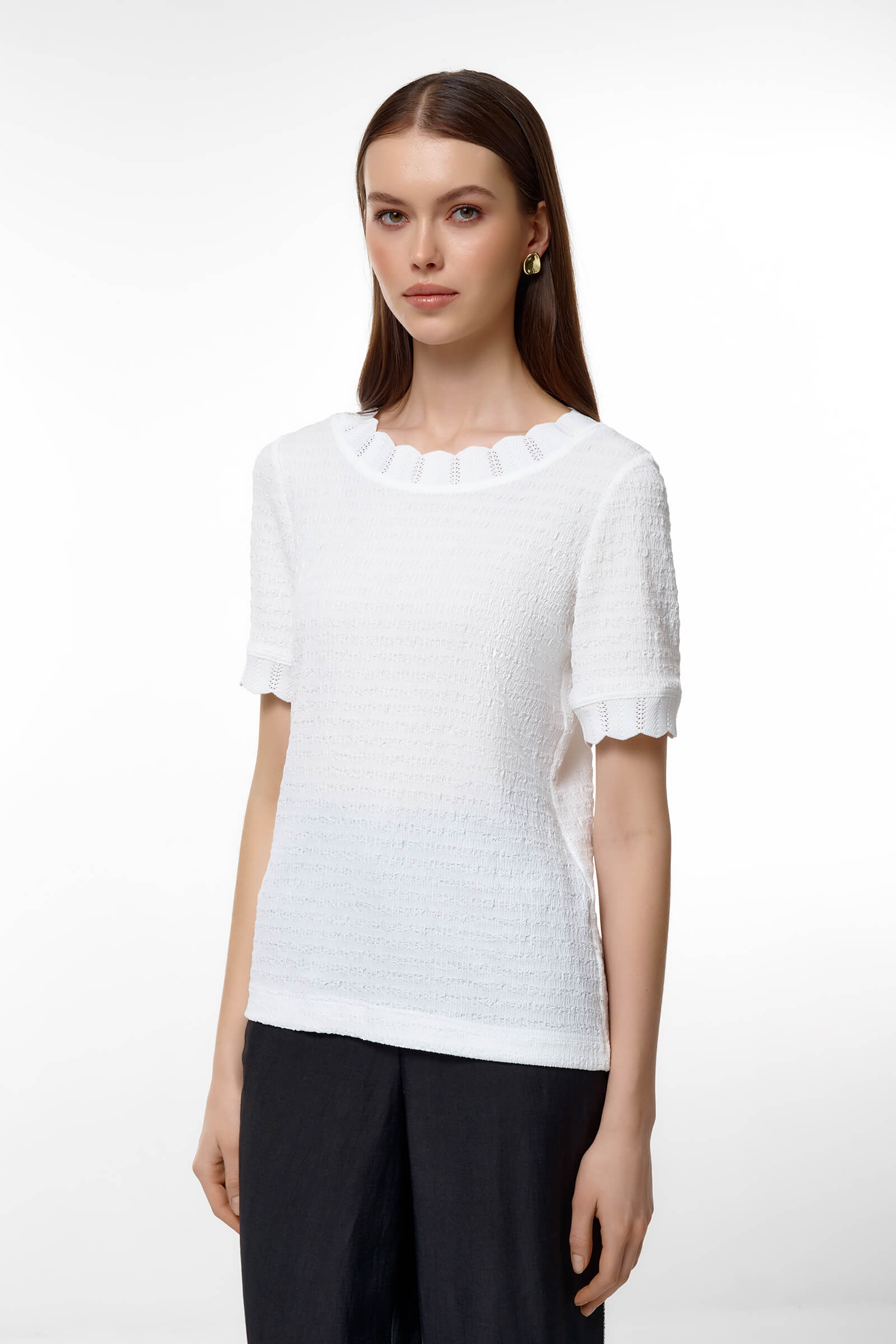 Блузка с ажурной окантовкой Бренд Caterina Leman