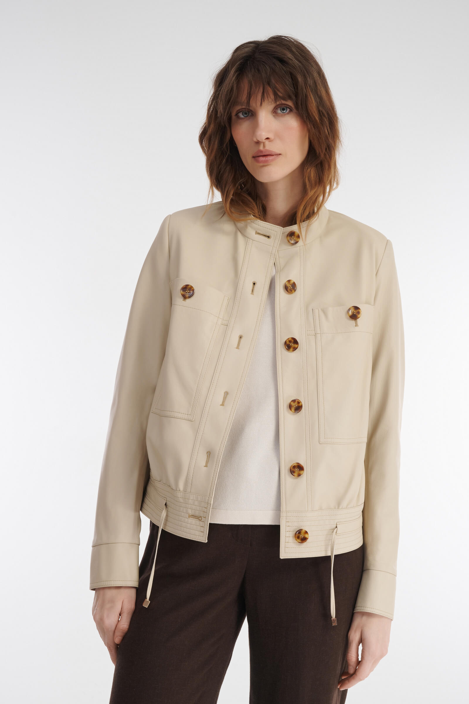 Укороченная куртка из натуральной кожи Бренд Caterina Leman