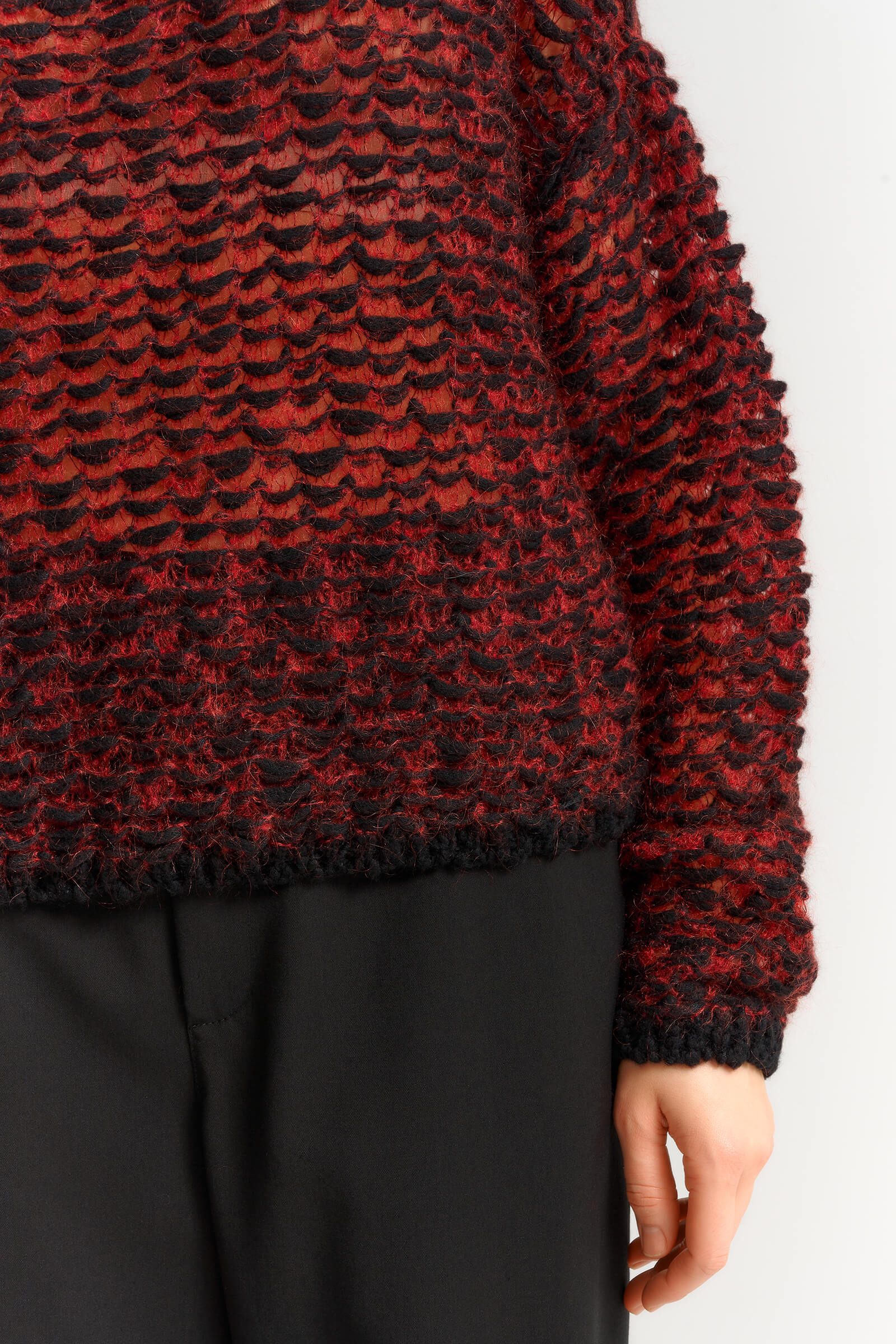 Фактурный джемпер из шерсти и мохера Бренд Sarah Pacini