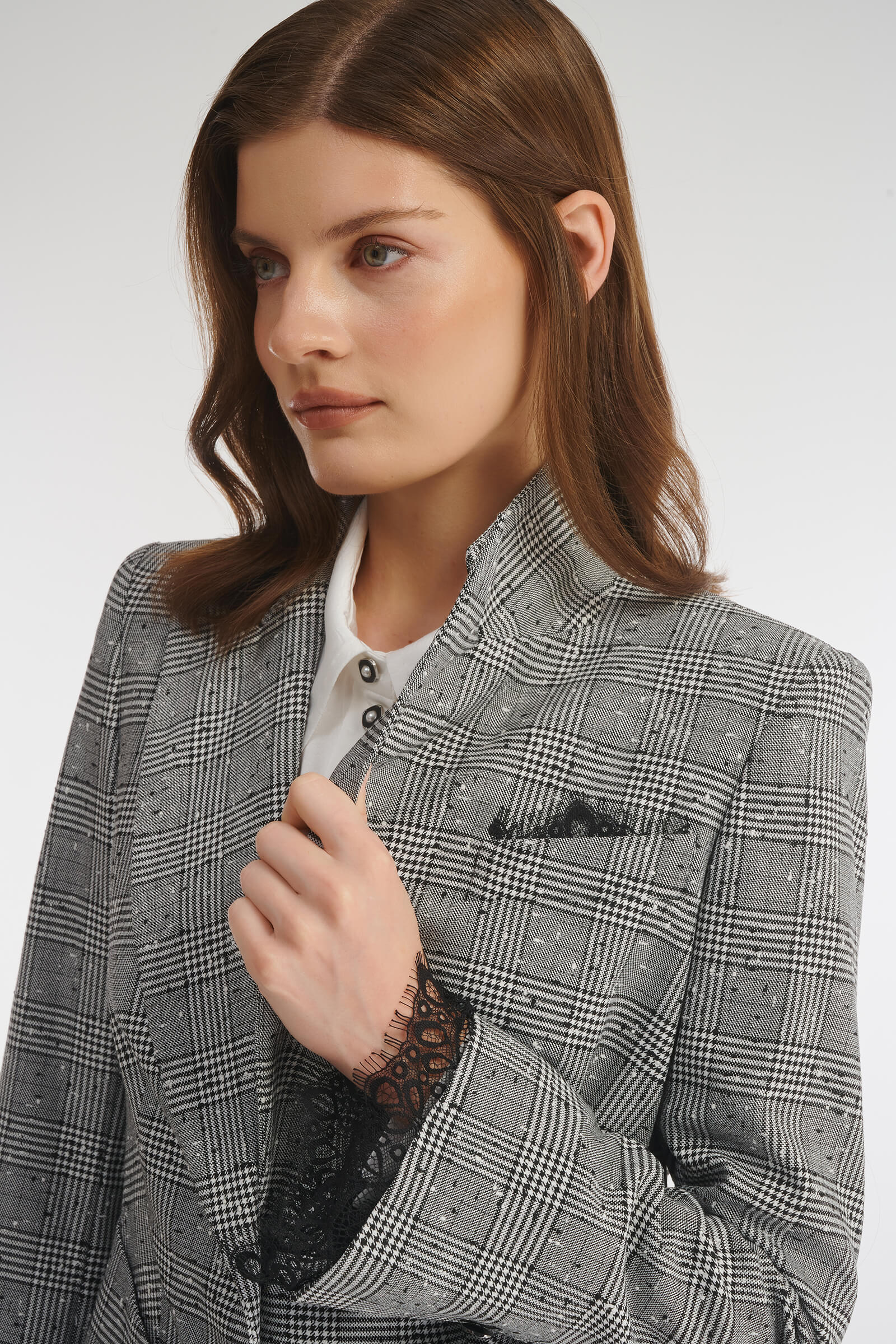 Пиджак с принтом и кружевом Бренд Caterina Leman