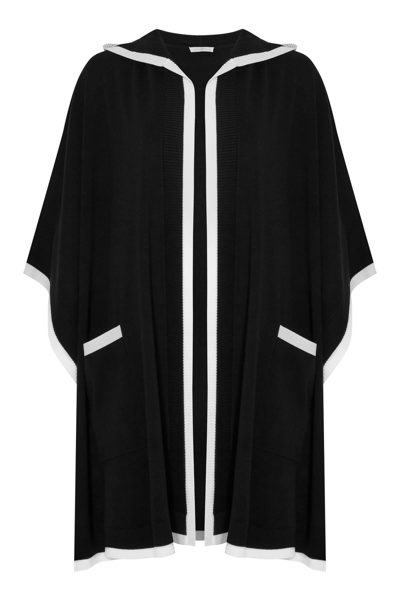 Трикотажное пончо с капюшоном Бренд Luisa Viola