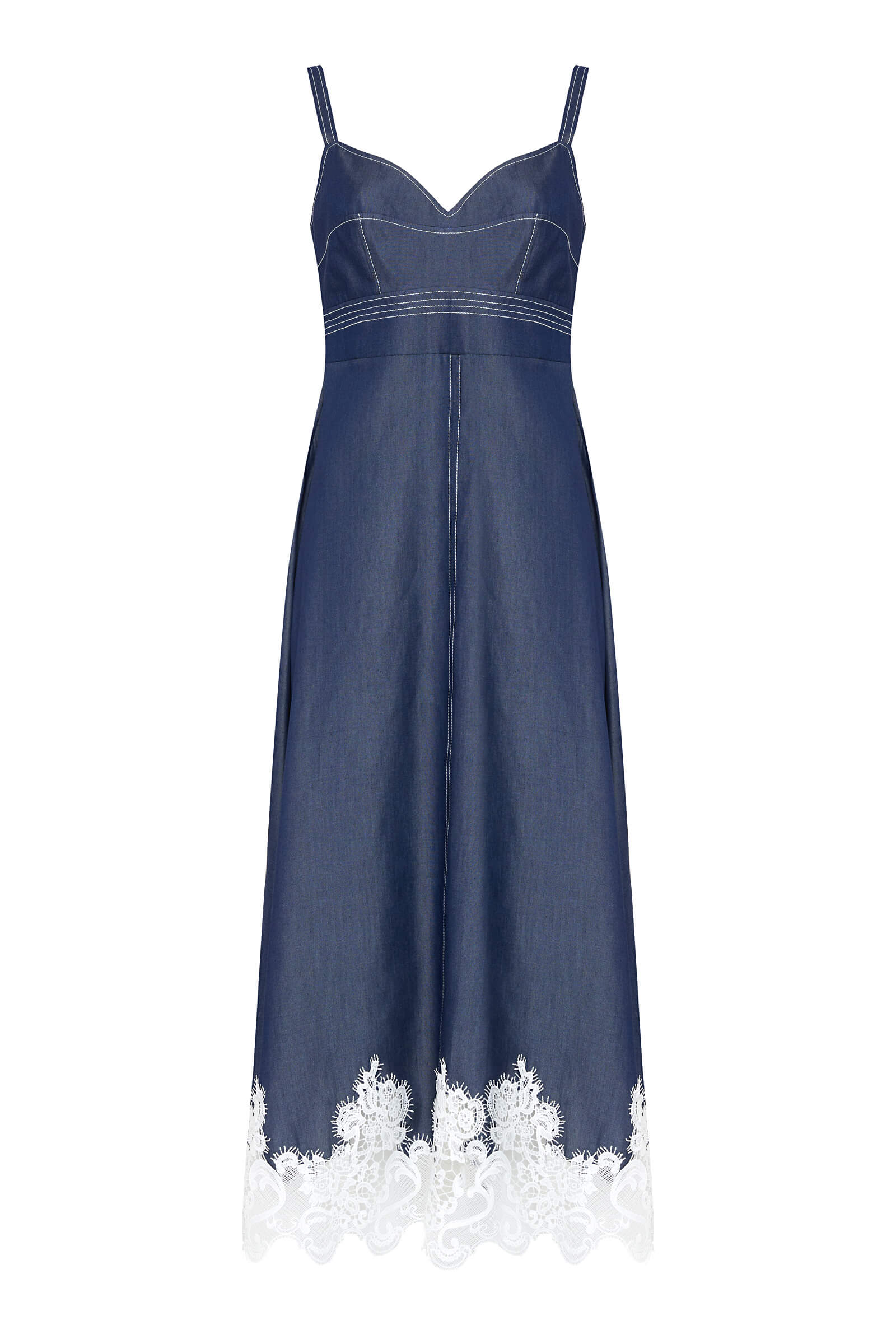 Джинсовый сарафан с кружевной отделкой Бренд Milva Mi