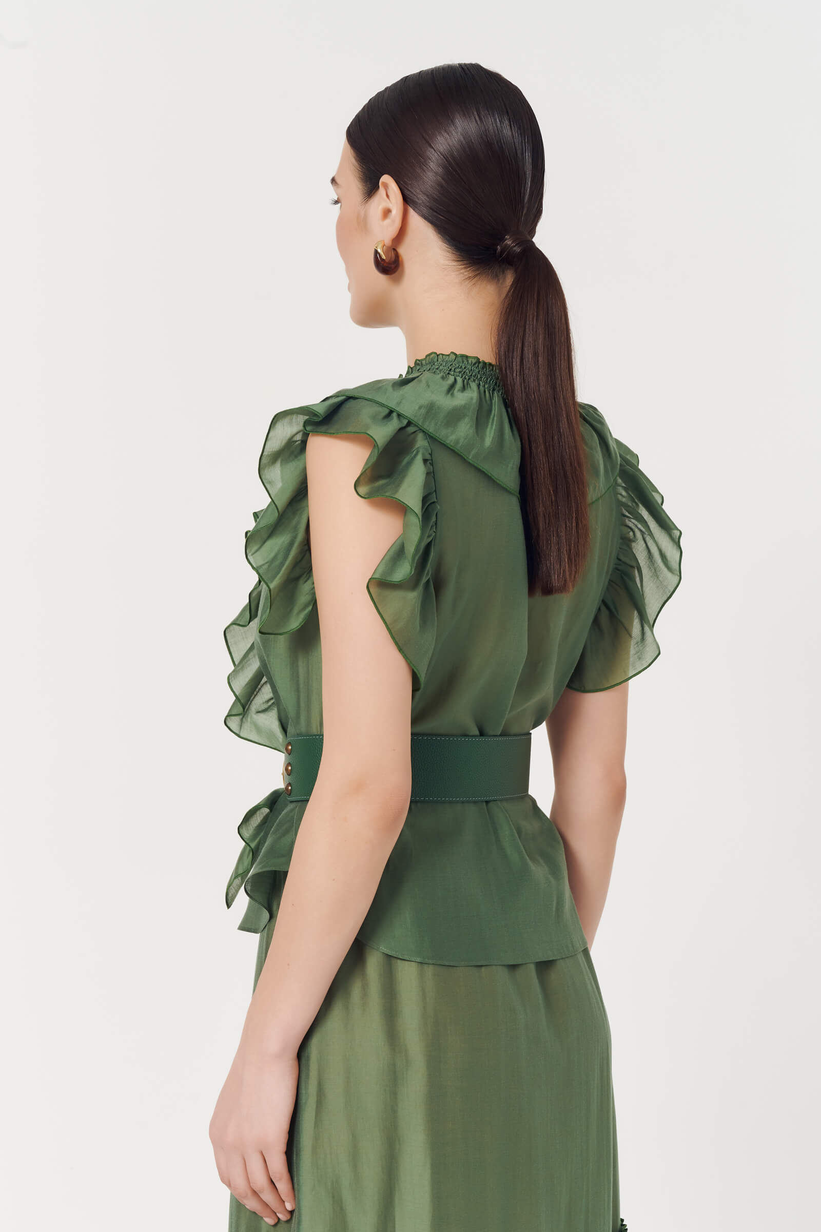 Топ с воланами и ремнем Бренд Caterina Leman