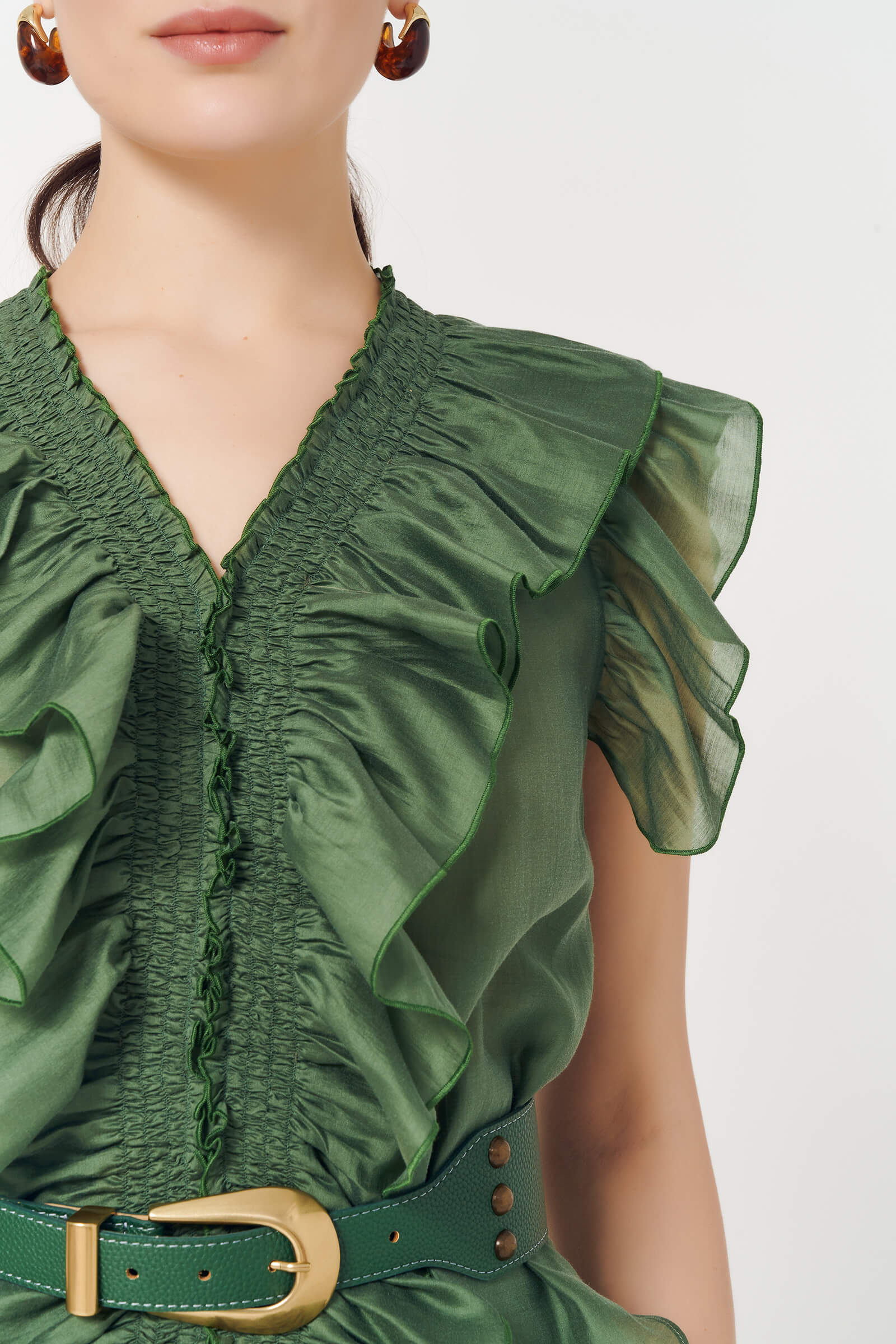 Топ с воланами и ремнем Бренд Caterina Leman