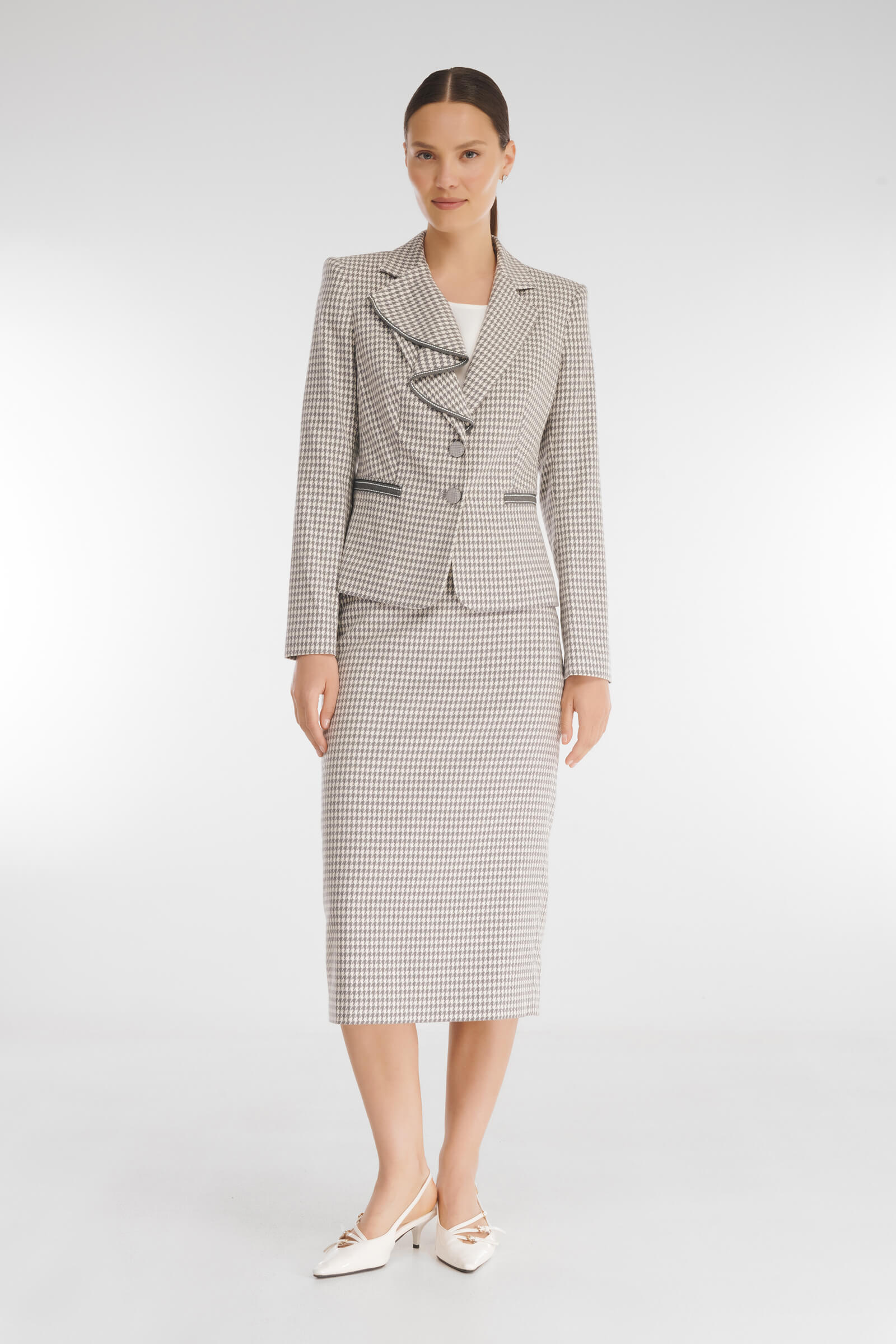 Юбка-карандаш с принтом пье-де-пуль Бренд Caterina Leman