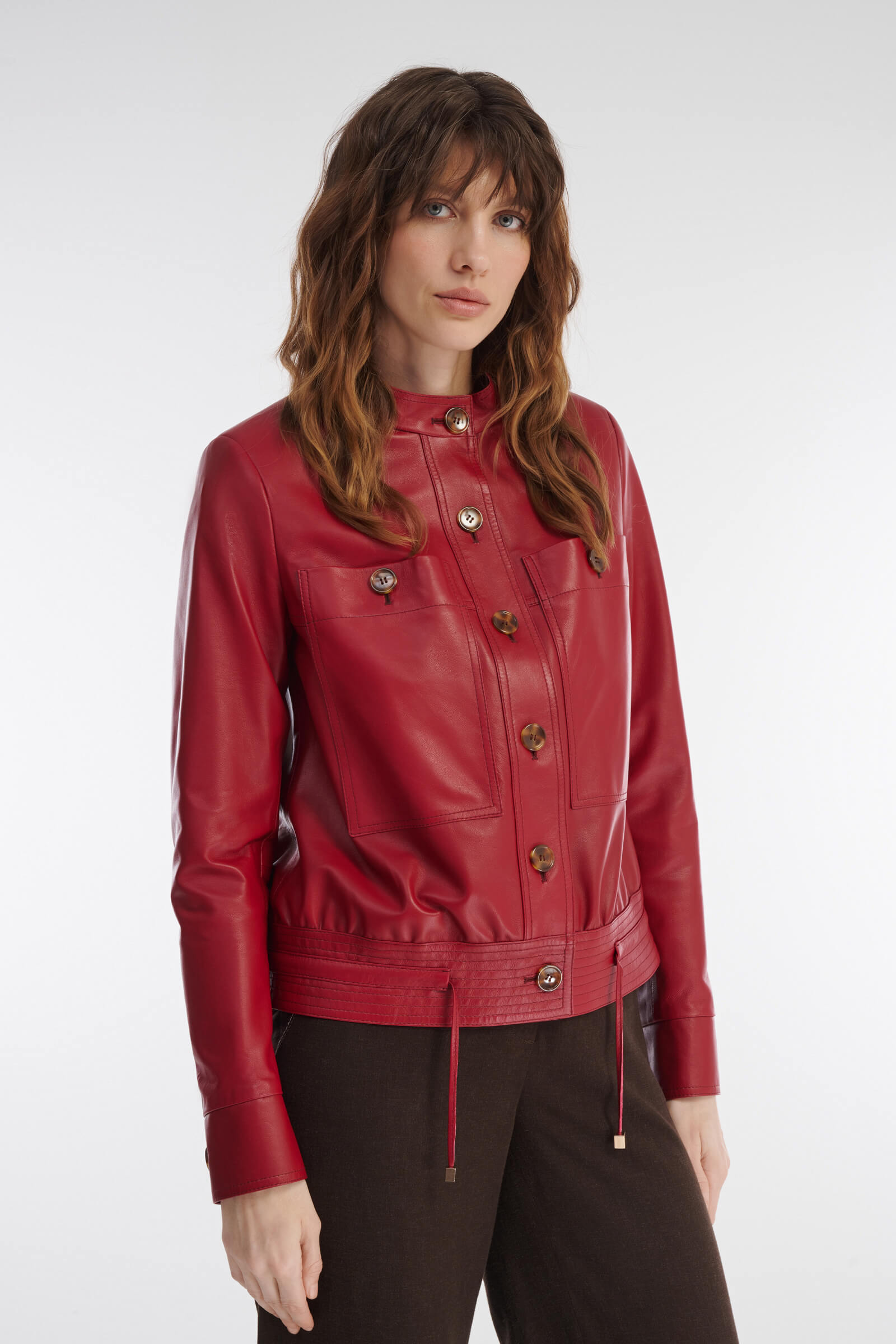 Укороченная куртка из натуральной кожи Бренд Caterina Leman