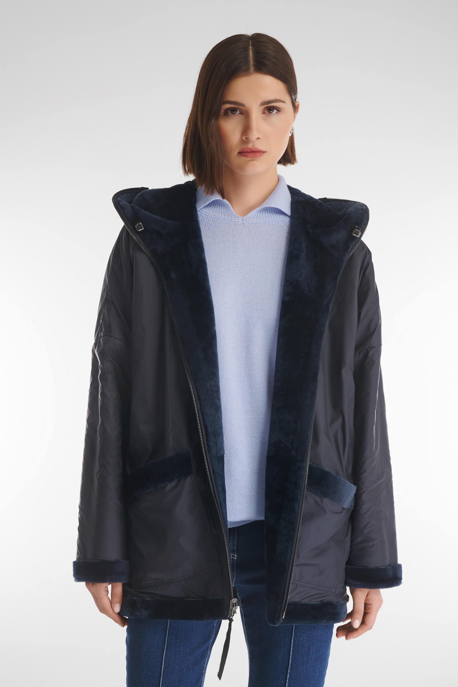 Комбинированная двусторонняя дубленка Бренд Caterina Leman