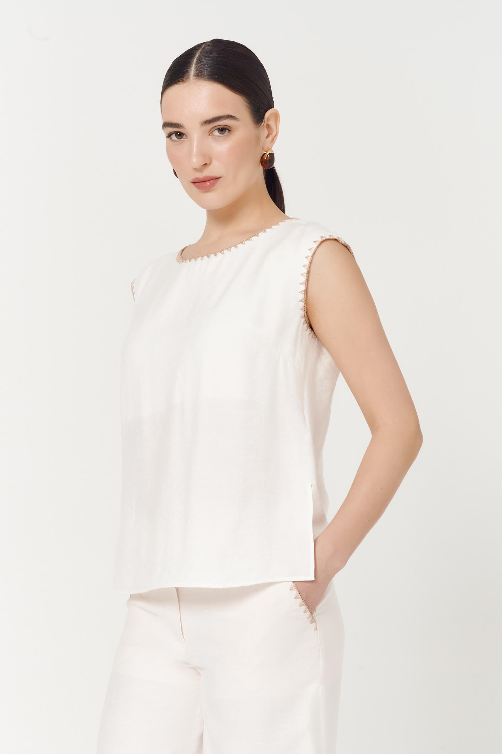 Топ с отделкой петельного шва Бренд Caterina Leman