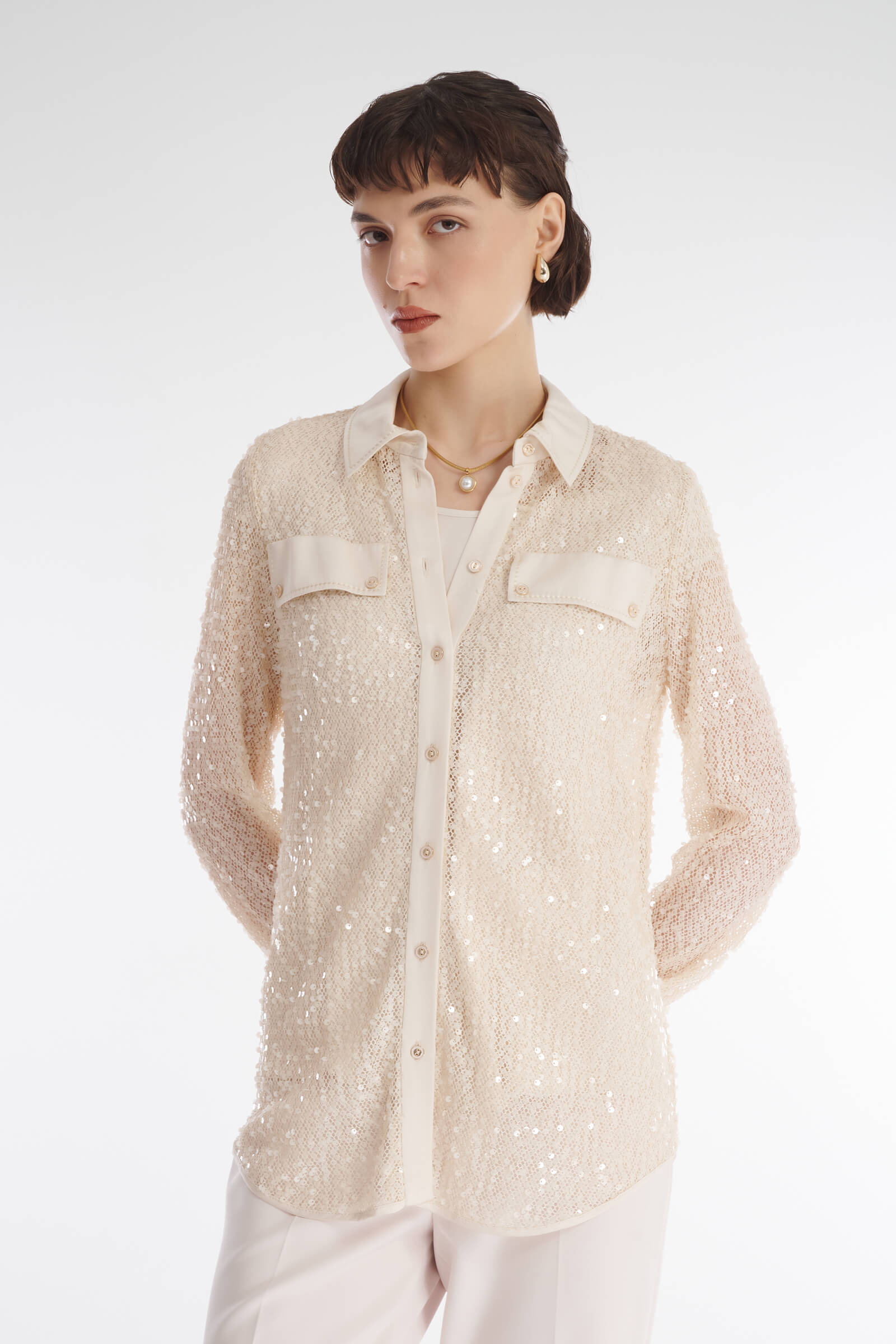 Рубашка с пайетками Бренд Caterina Leman