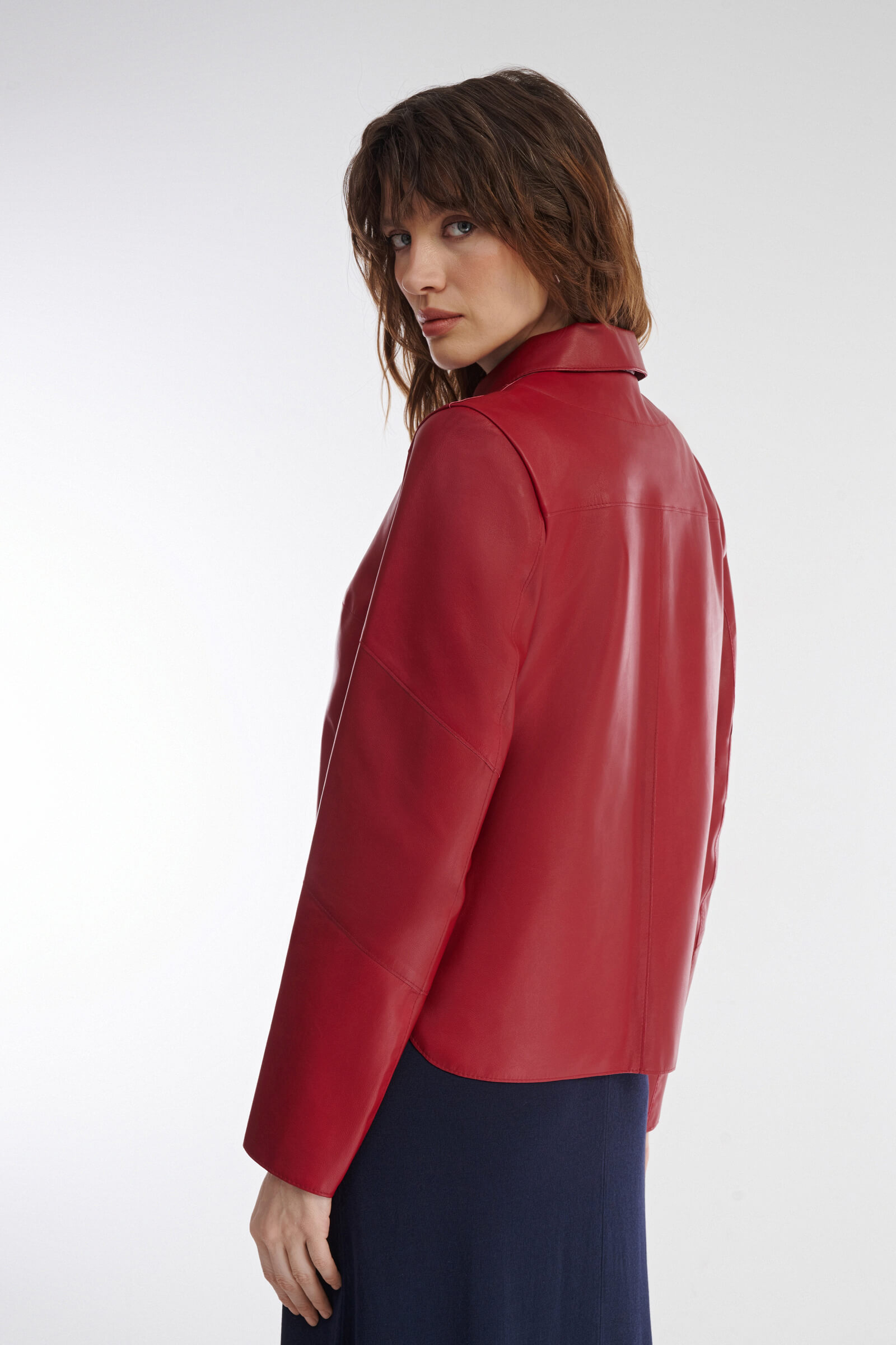 Укороченная куртка из натуральной кожи Бренд Caterina Leman