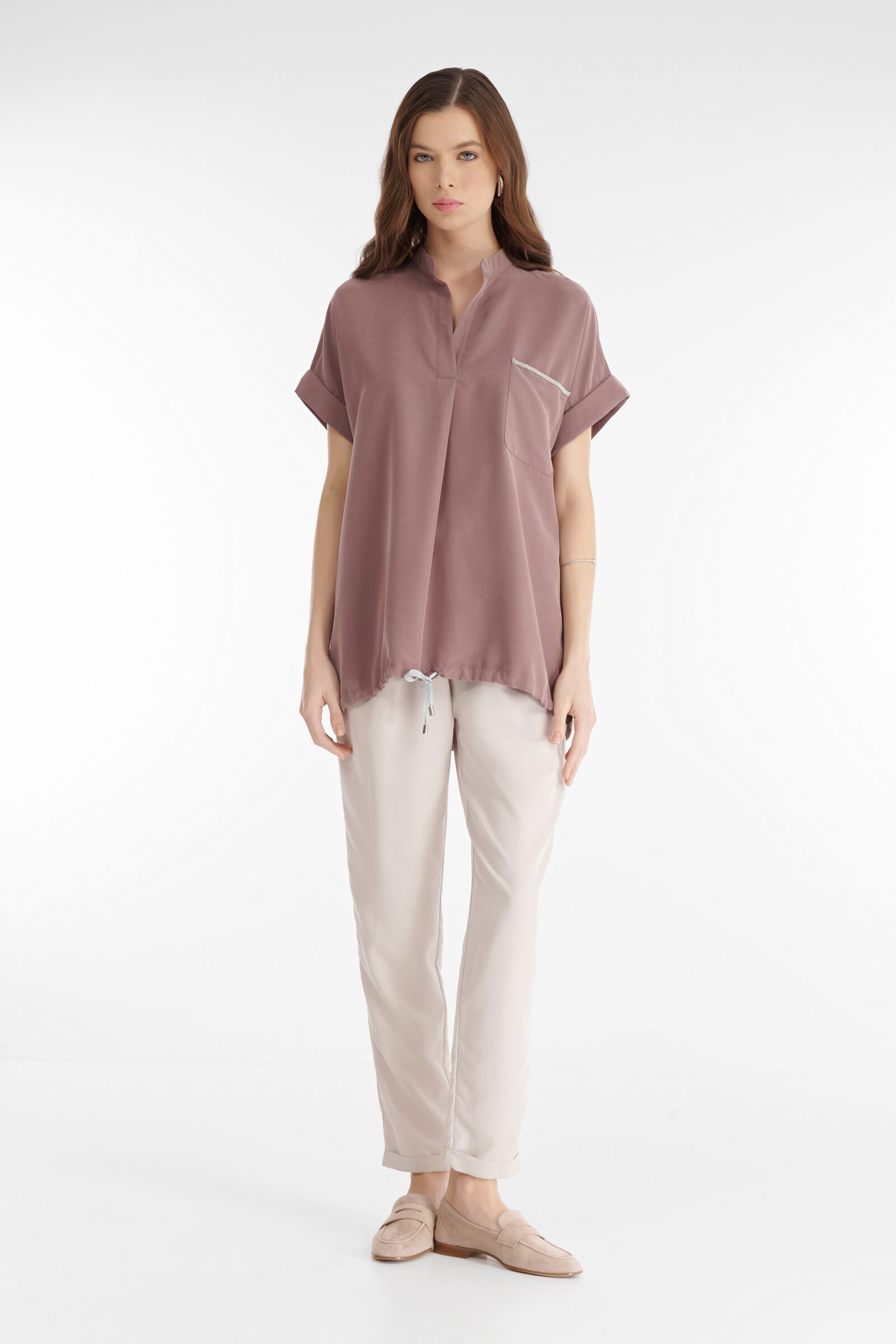 Блузка с воротником-стойкой Бренд Rocco Ragni